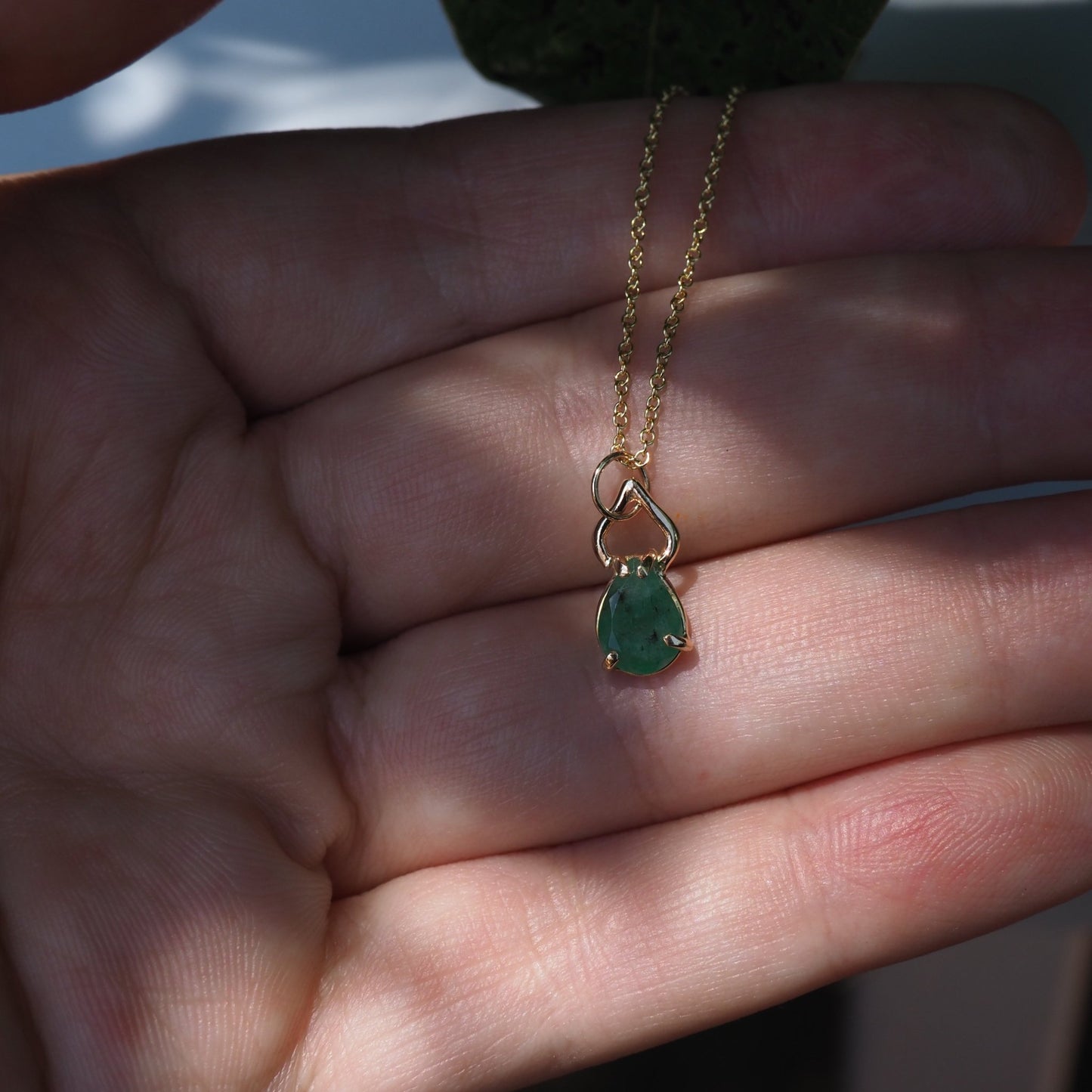 14k Emerald Petal Necklace - Mettle by Abby