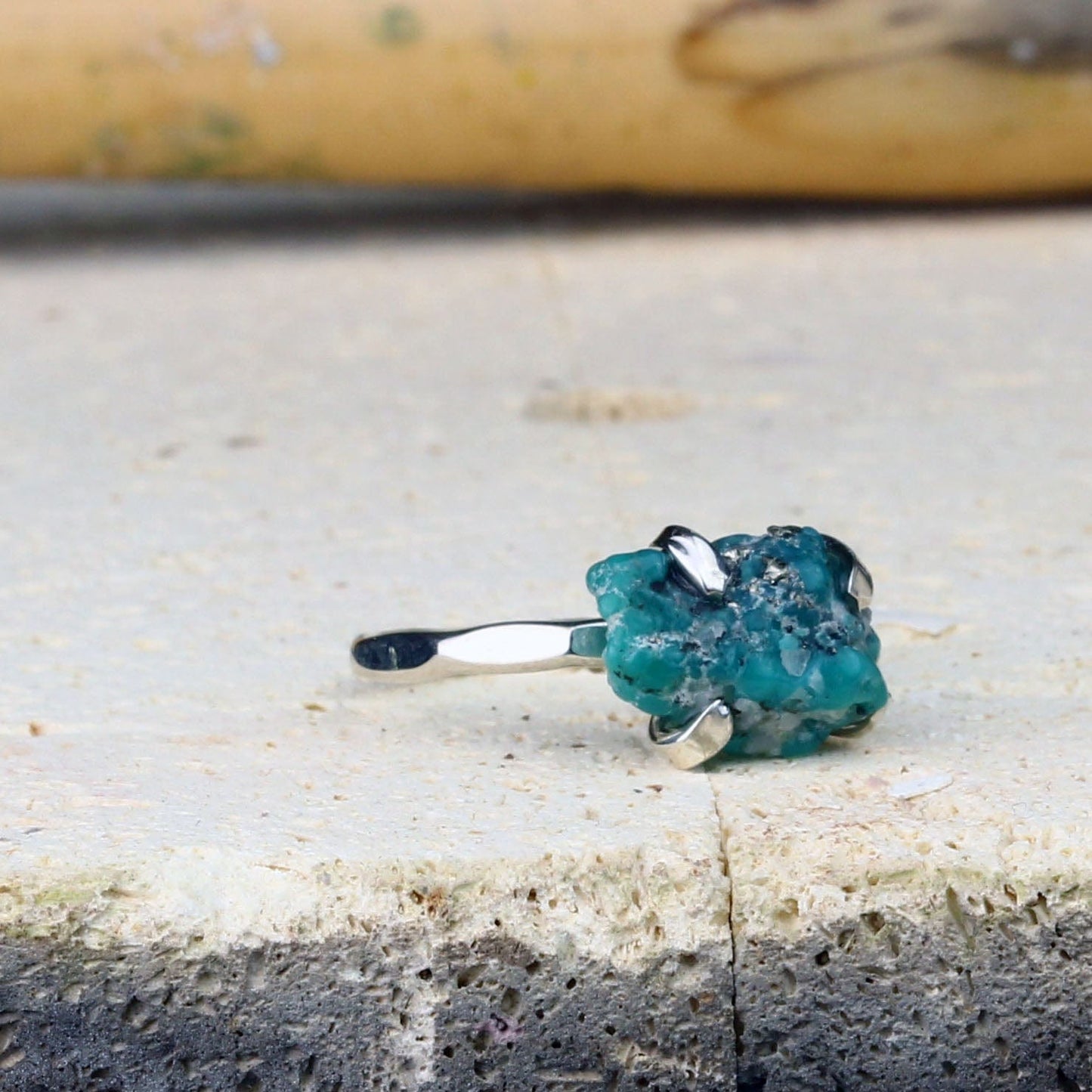 Raw Turquoise Silver Ring - Mettle by Abby