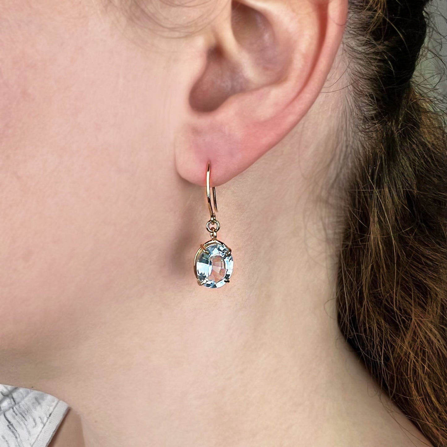 14k Daylight Blue Sky Topaz Earrings - Mettle by Abby