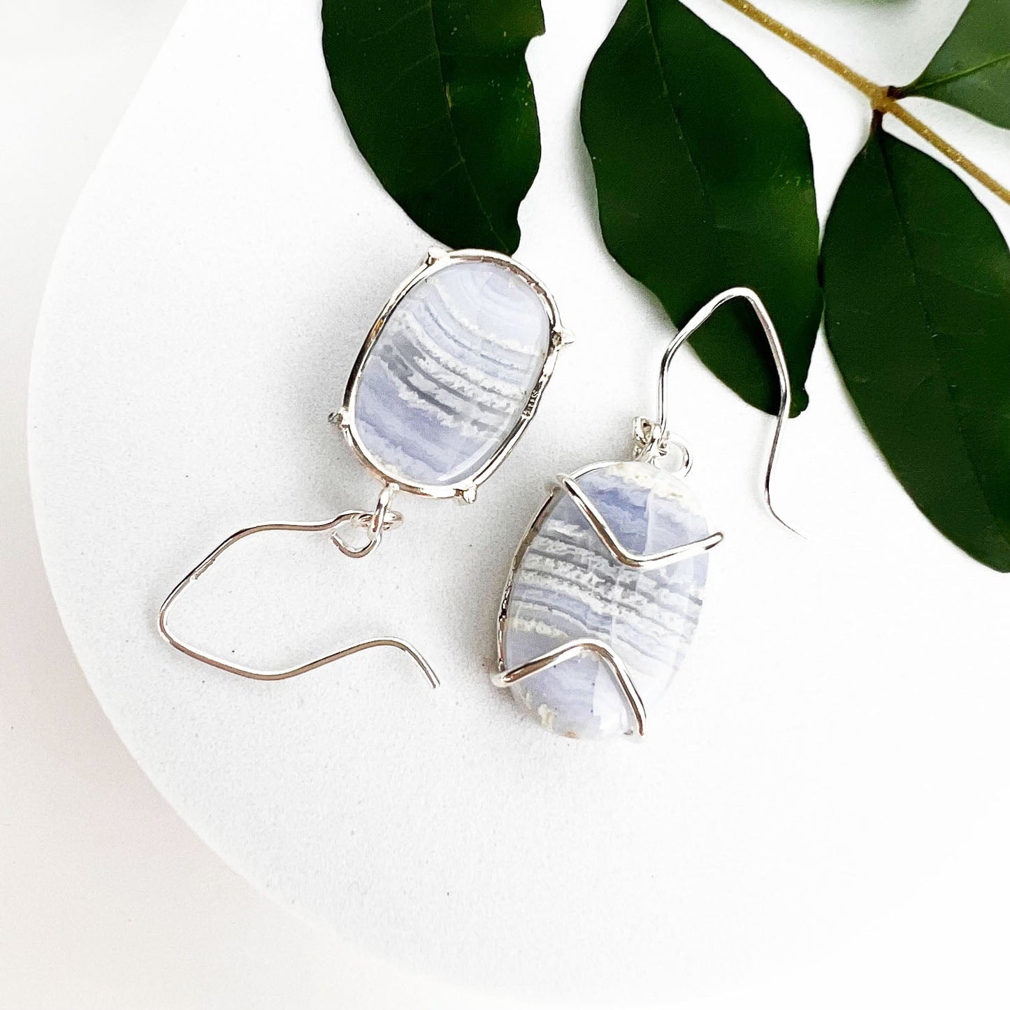 Blue Lace Point Earrings - Mettle by Abby