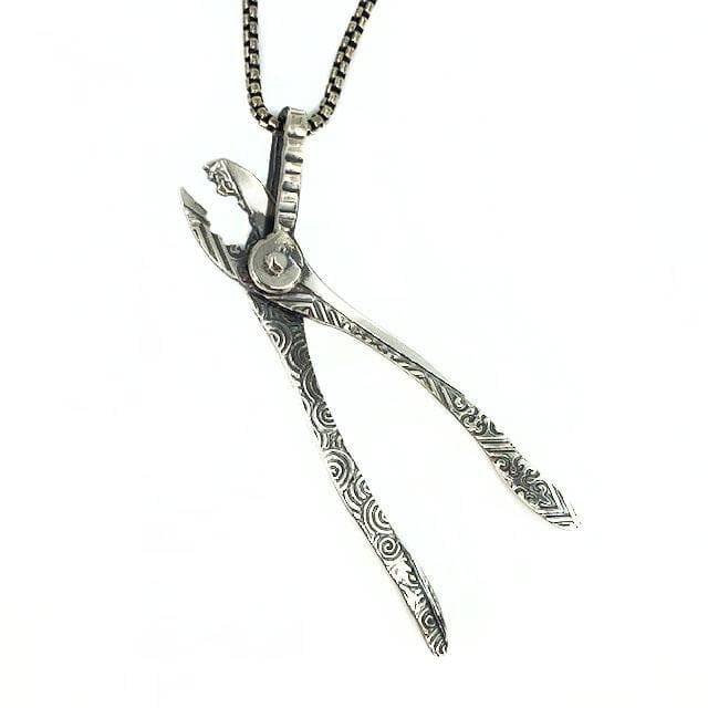 Ornate Plier Pendant in Silver - Mettle by Abby