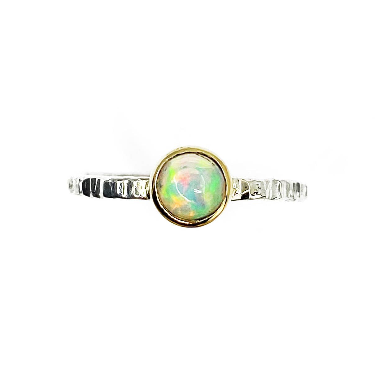 Silver and Gold Opal Ring - Mettle by Abby