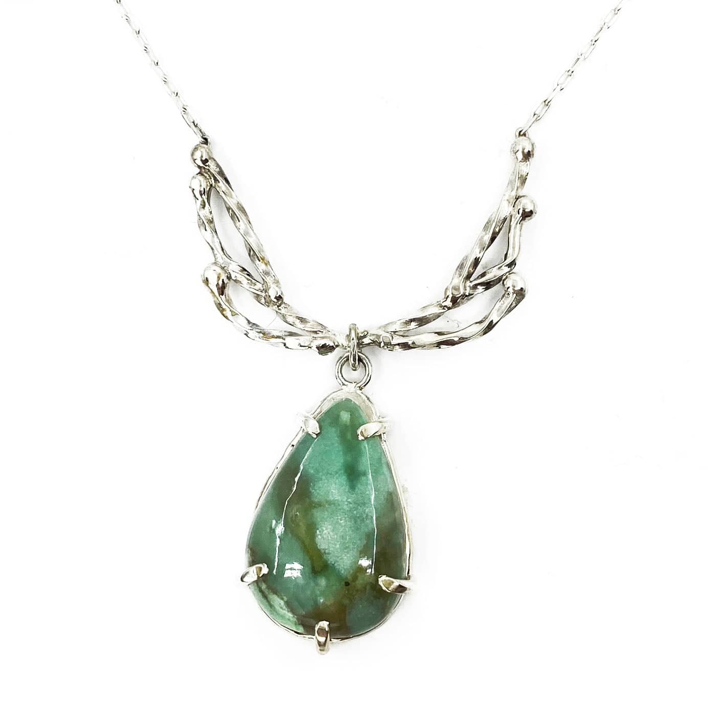 Silver Mantel Chrysoprase Necklace - Mettle by Abby