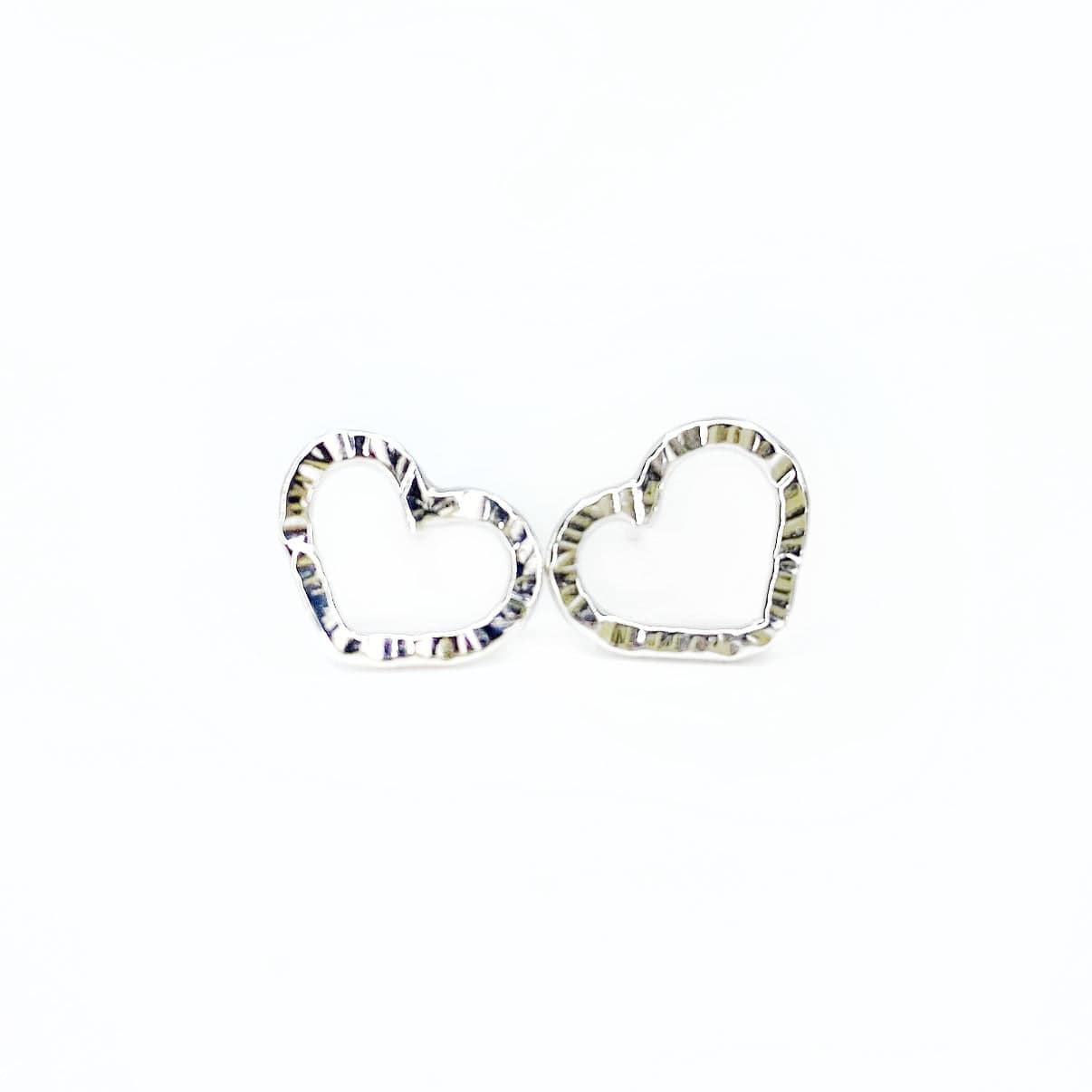 Sweet, Petite Silver Heart Stud Earrings - Mettle by Abby
