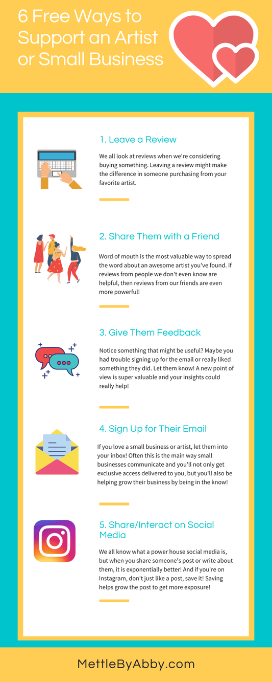6 Free Ways to Support an Artist or Small Business - Mettle by Abby