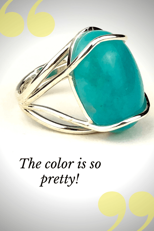 Amazonite Ring // Handmade in Sterling Silver - Mettle by Abby