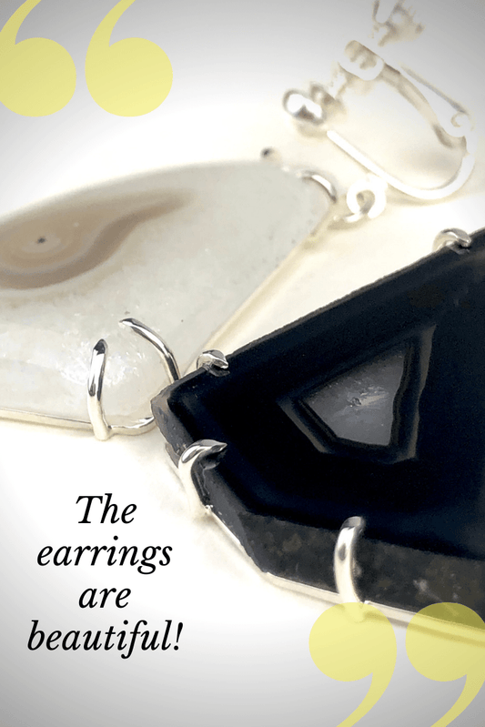 Black and White Mismatched Earrings - Mettle by Abby