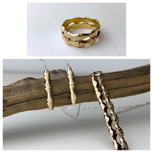 From Wedding Band to Necklace and Earrings - Before and After - Mettle by Abby