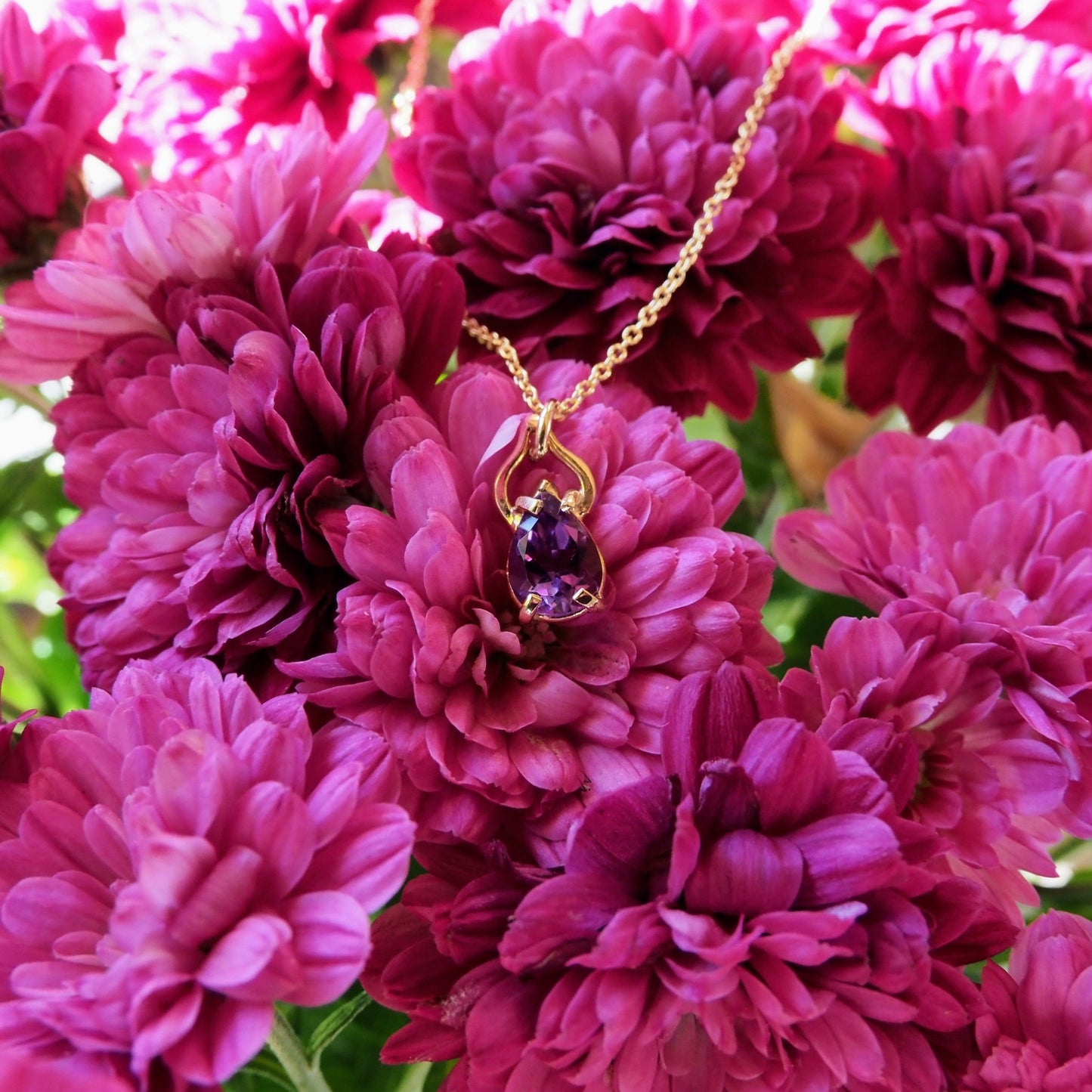 14k Amethyst Petal Necklace - Mettle by Abby