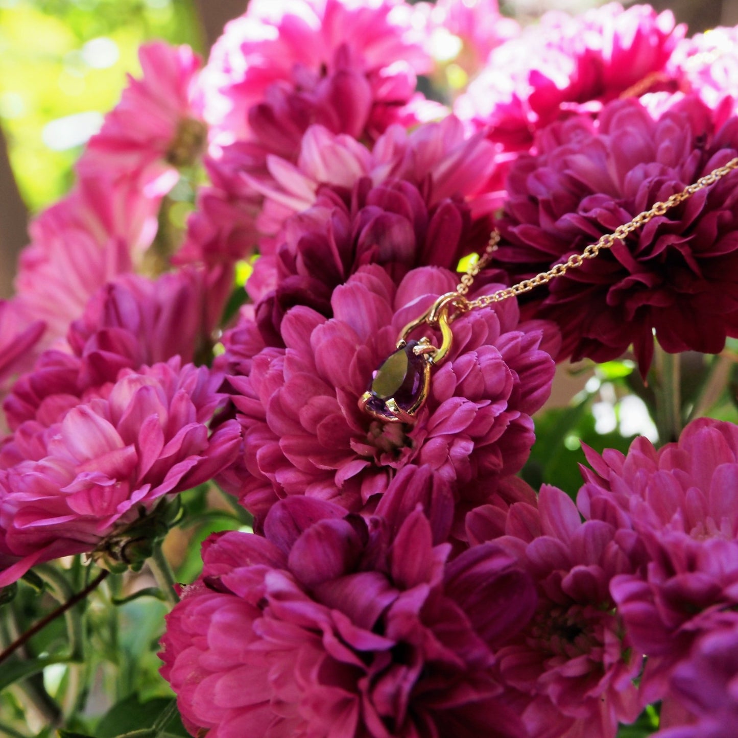 14k Amethyst Petal Necklace - Mettle by Abby