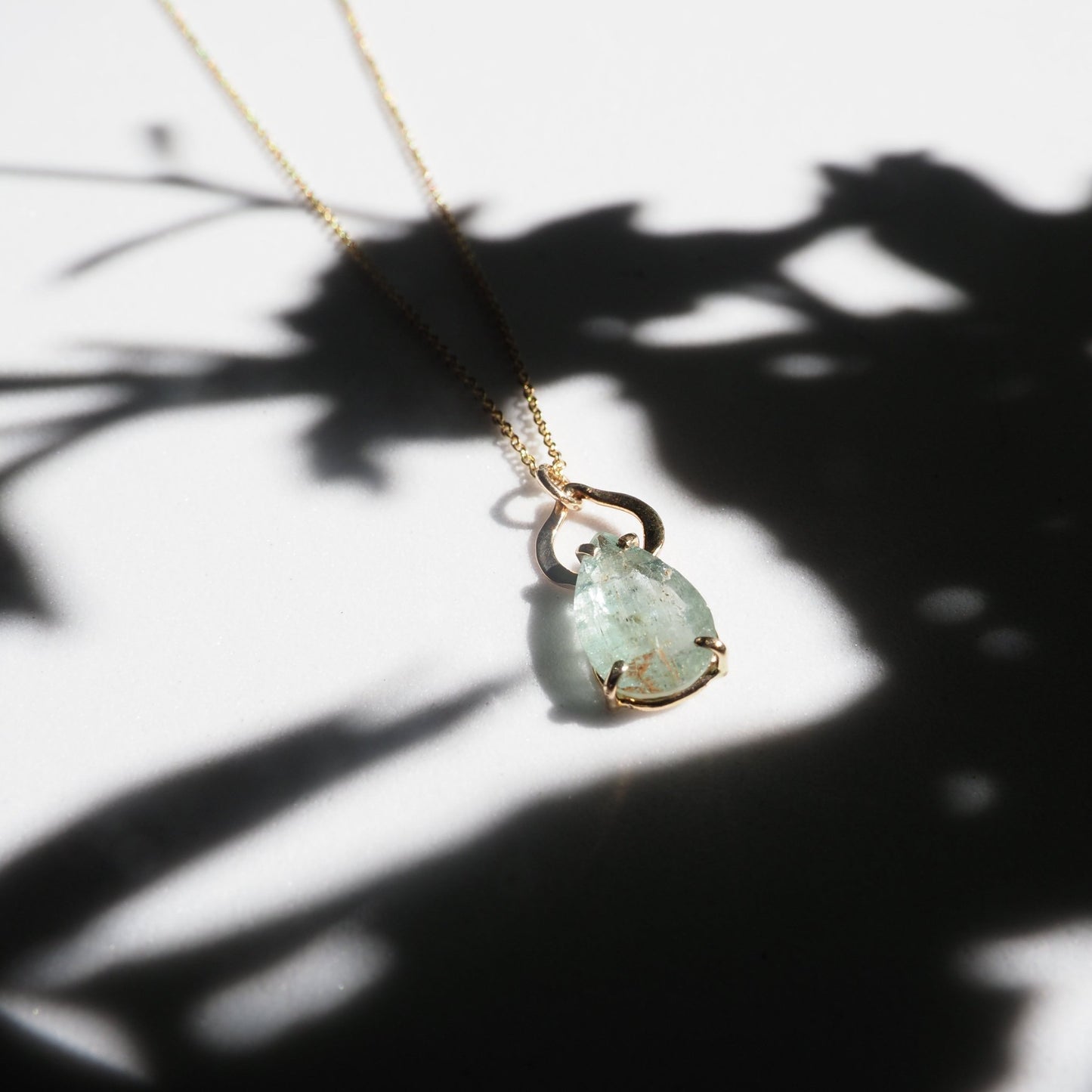 14k Aquamarine Petal Necklace - Mettle by Abby