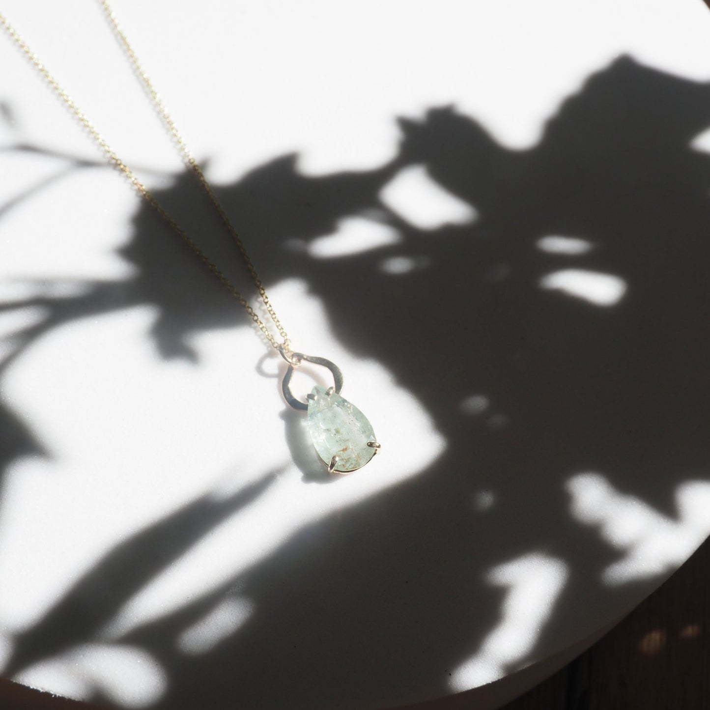 14k Aquamarine Petal Necklace - Mettle by Abby