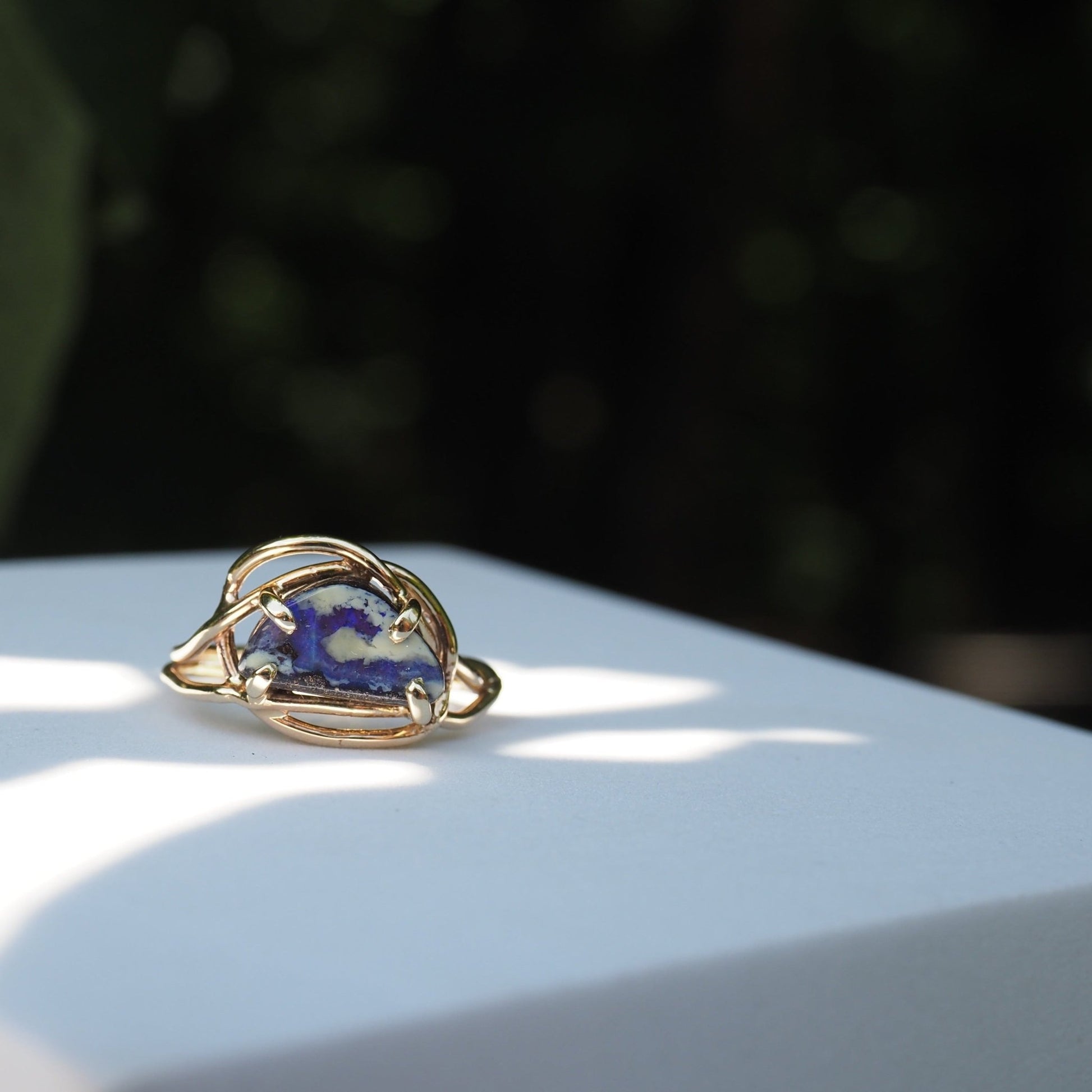 14k Australian Boulder Opal Flow Ring - Mettle by Abby