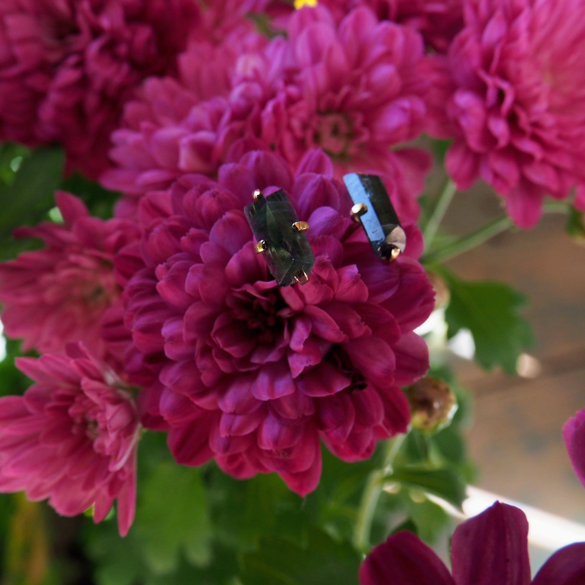 14k Blue Tourmaline Studs - Mettle by Abby