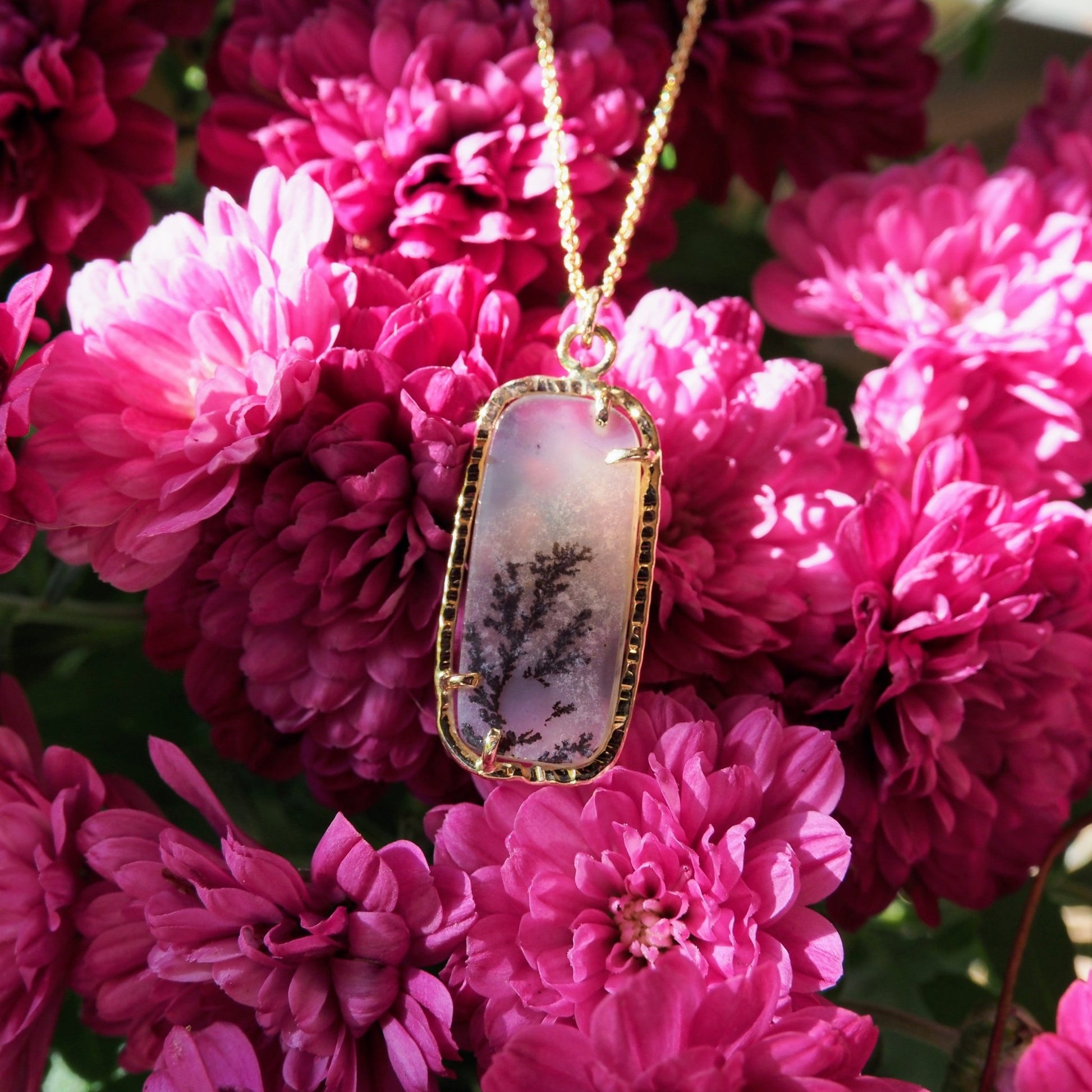 14k Dendrite Agate Necklace - Mettle by Abby