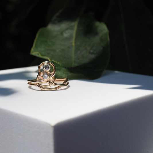 14k Diamond Flow Ring - Mettle by Abby