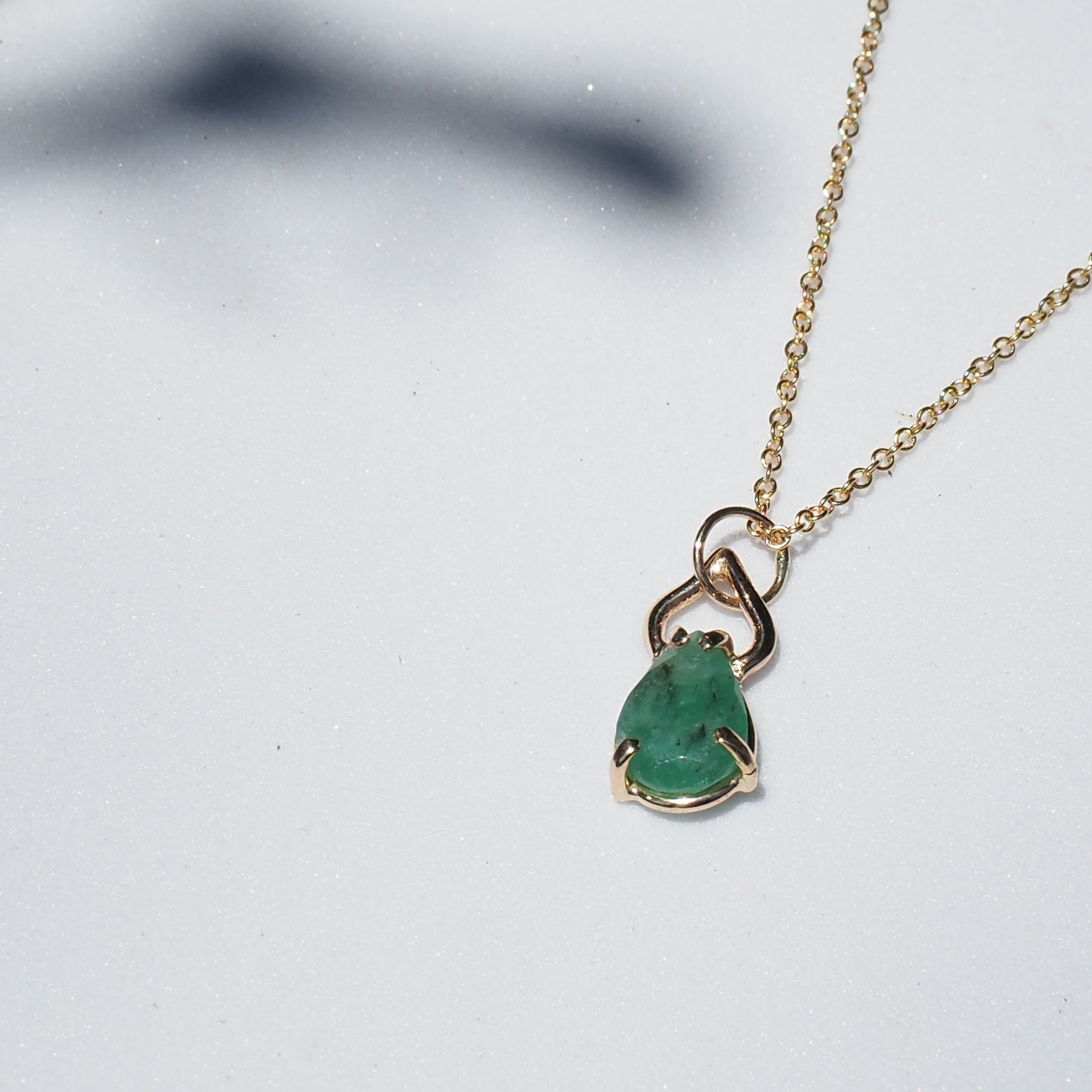 14k Emerald Petal Necklace - Mettle by Abby