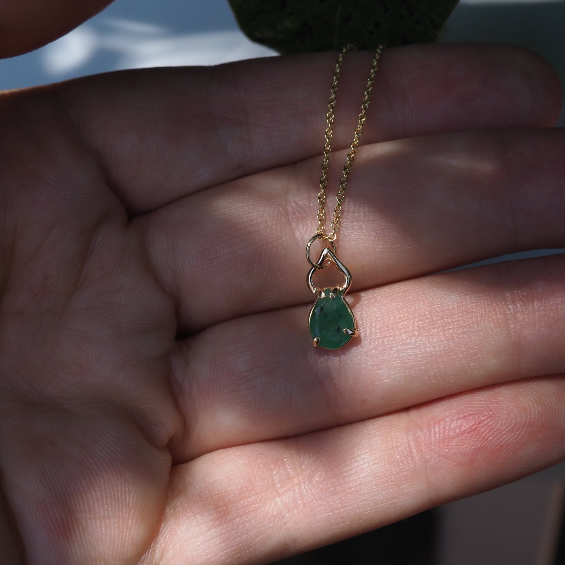 14k Emerald Petal Necklace - Mettle by Abby
