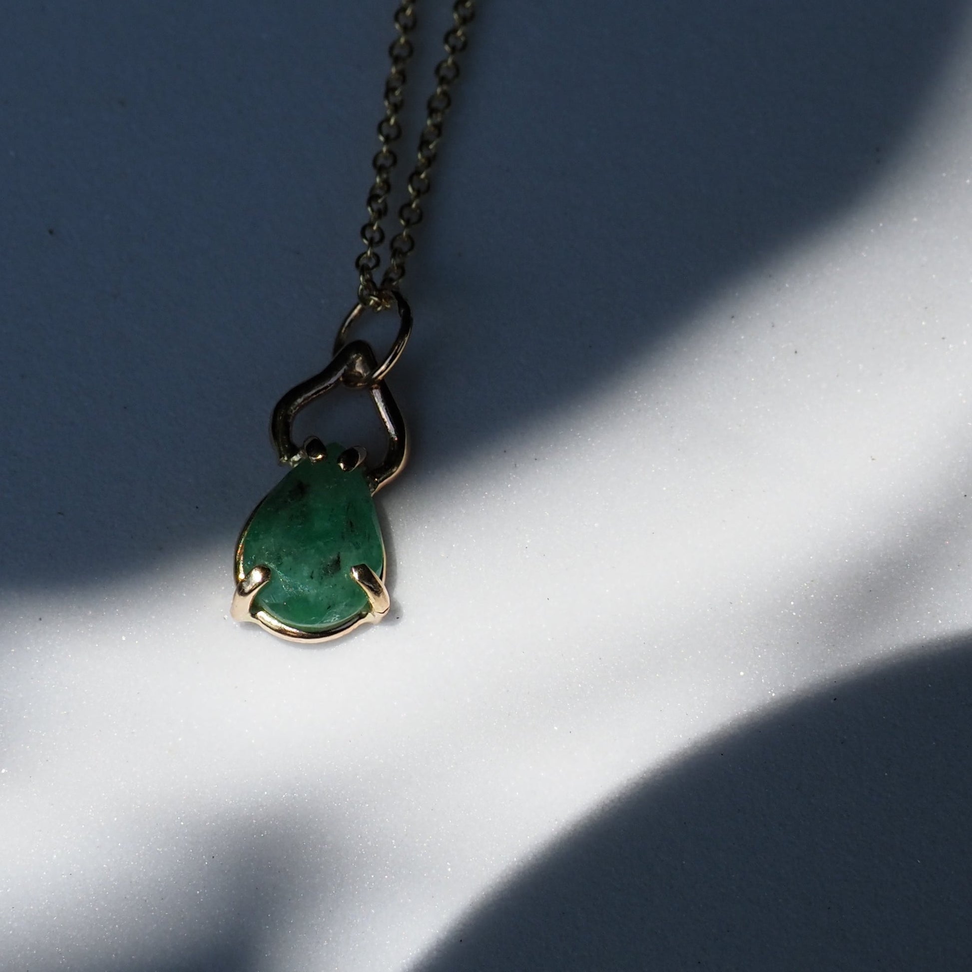 14k Emerald Petal Necklace - Mettle by Abby