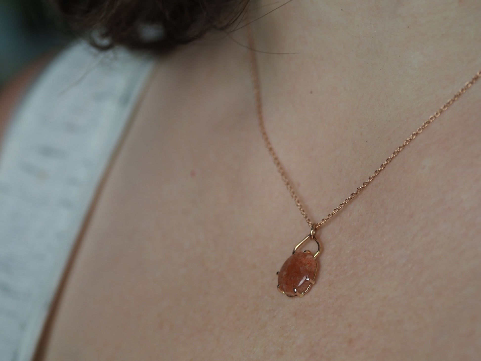 14k Sun Stone Petal Necklace - Mettle by Abby