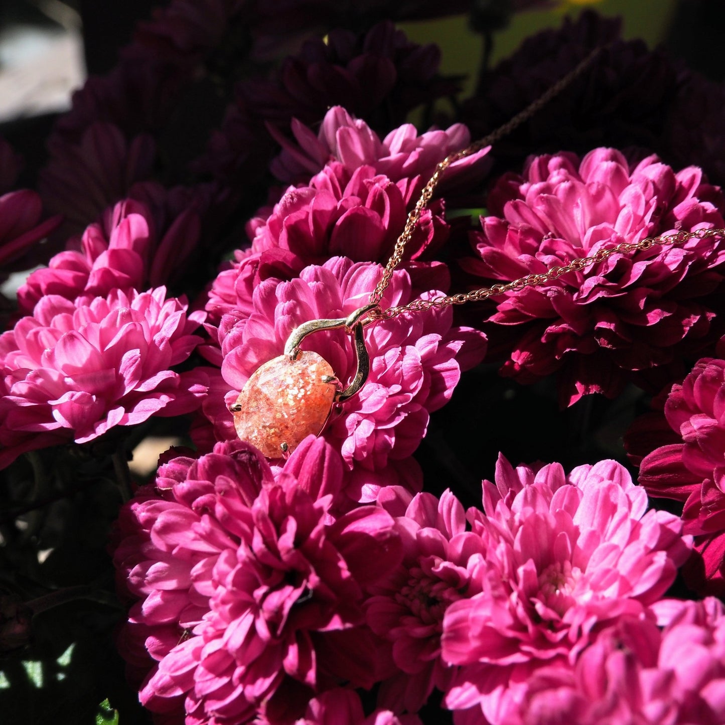 14k Sunstone Petal Necklace - Mettle by Abby