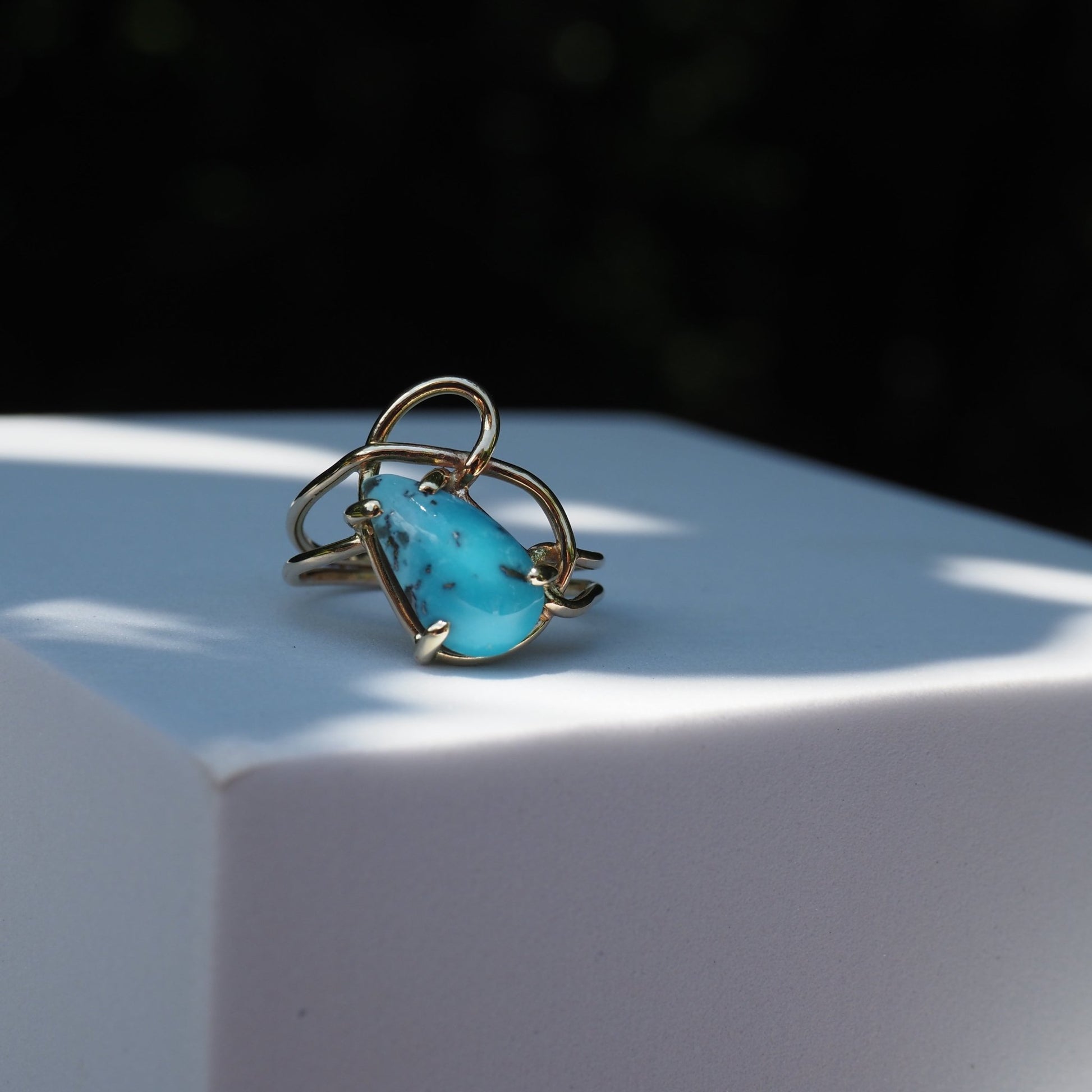 14k Turquoise Flow Ring - Mettle by Abby