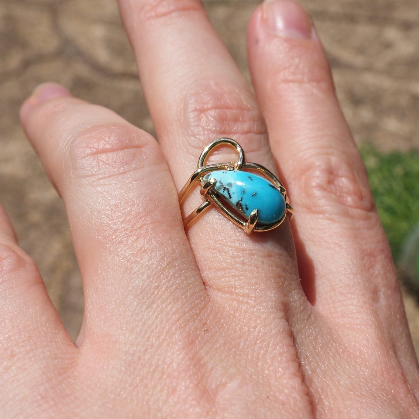 14k Turquoise Flow Ring - Mettle by Abby
