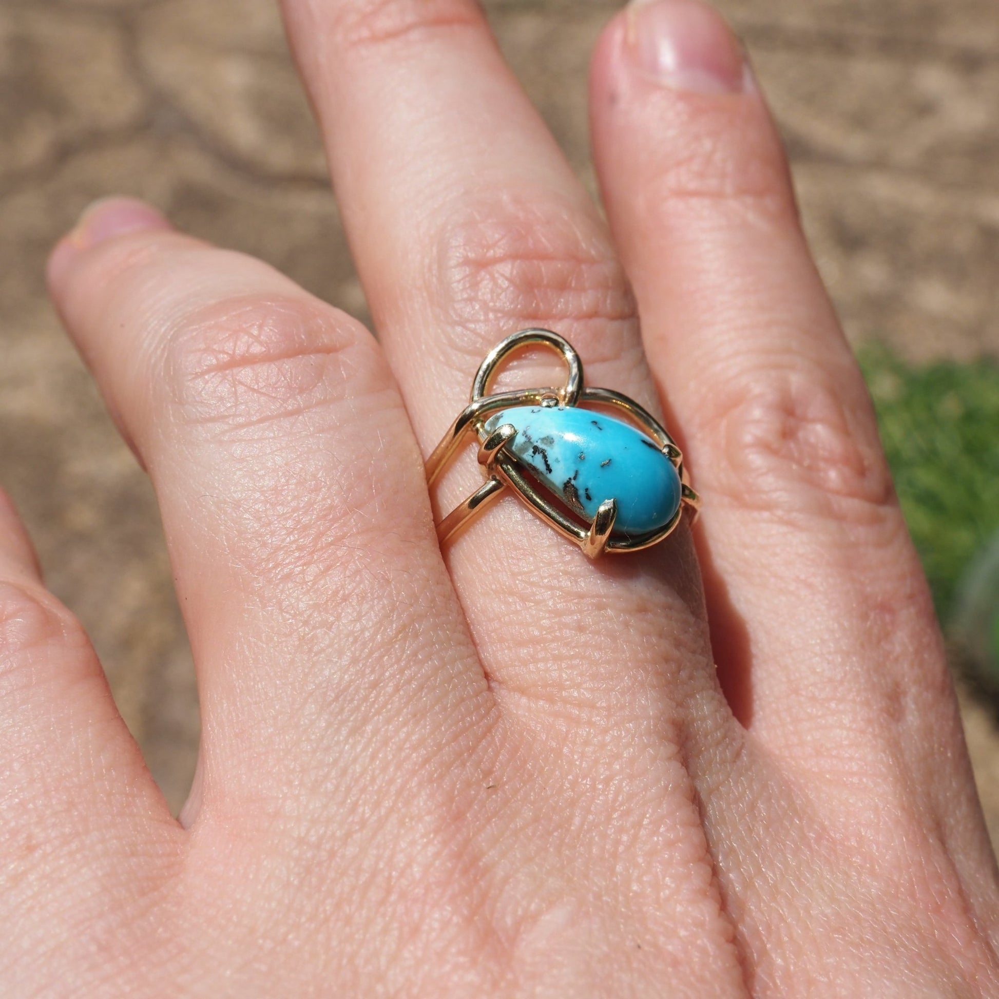 14k Turquoise Flow Ring - Mettle by Abby