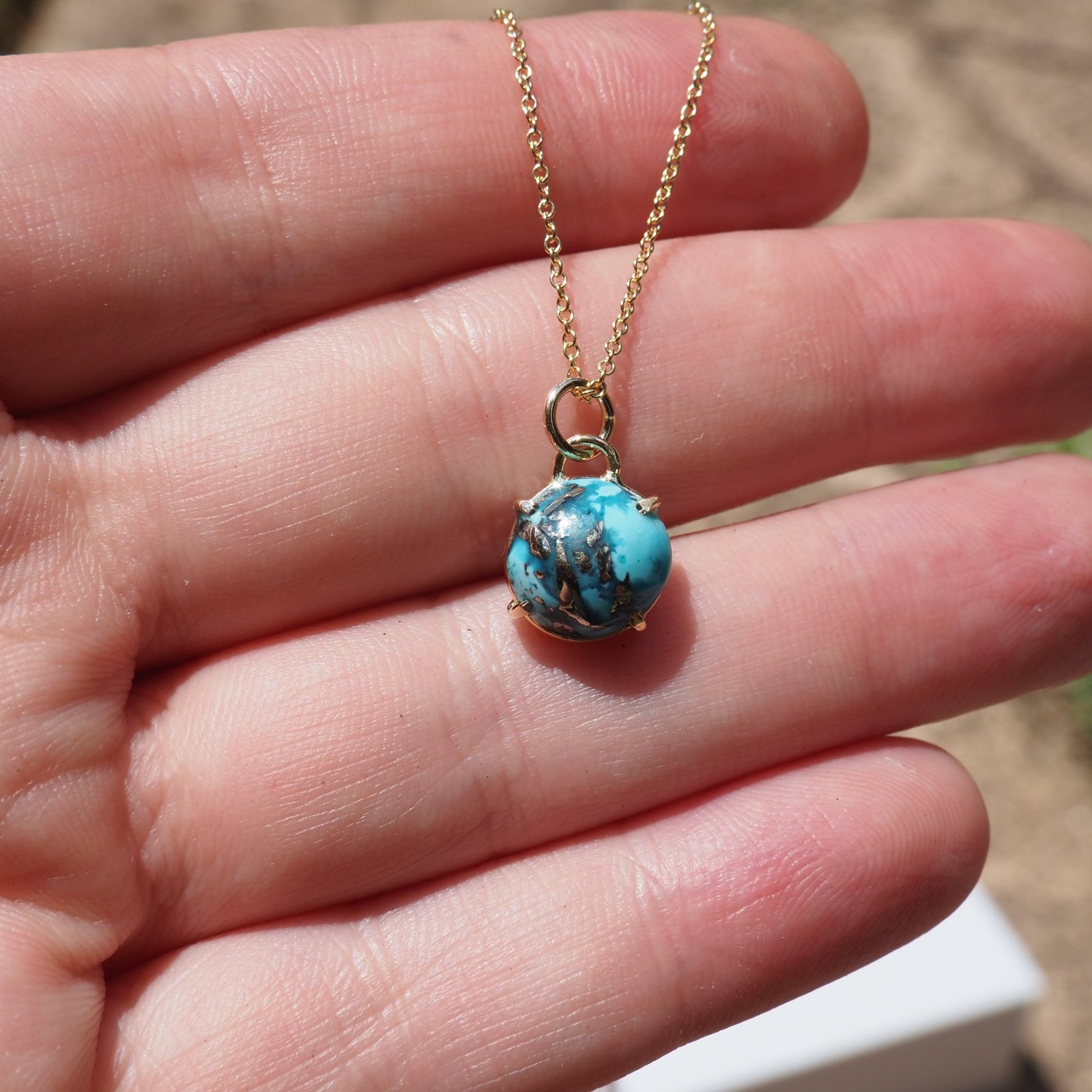 14k Turquoise Necklace - Mettle by Abby