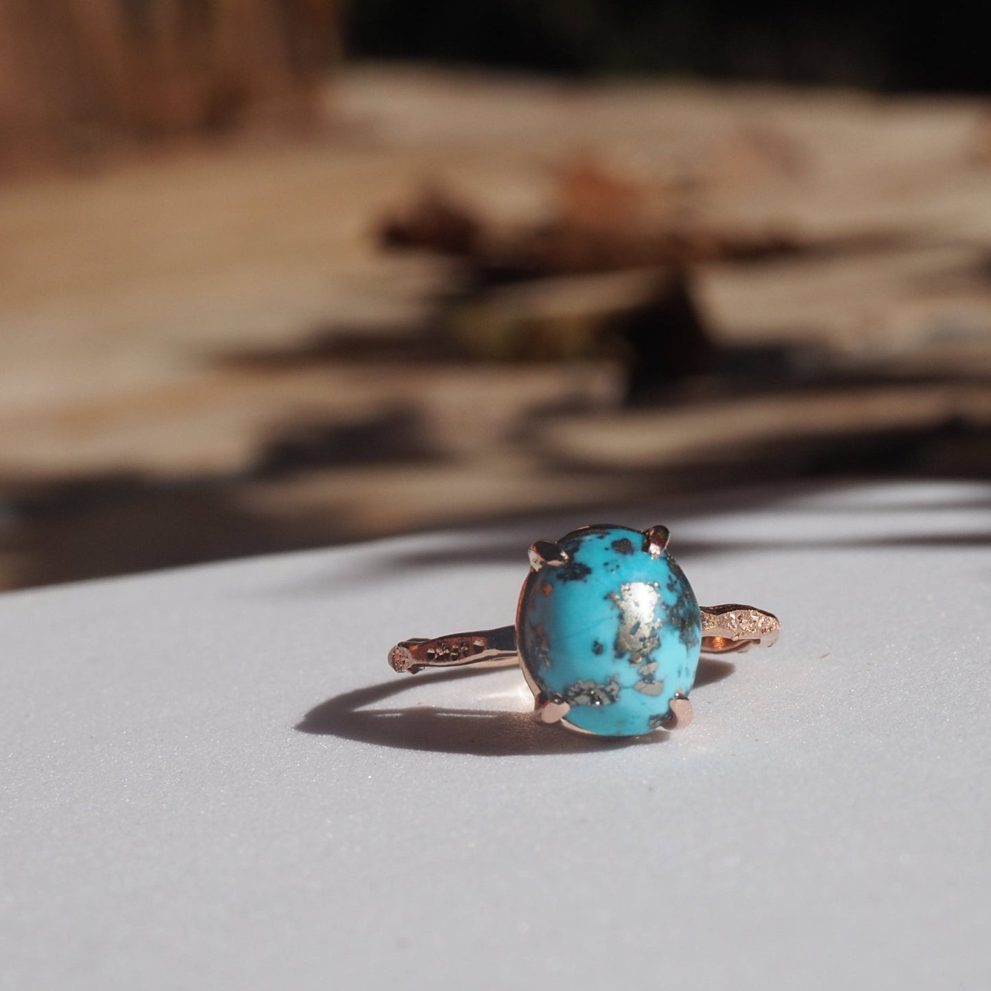 14k Turquoise Star Dust Ring - Mettle by Abby