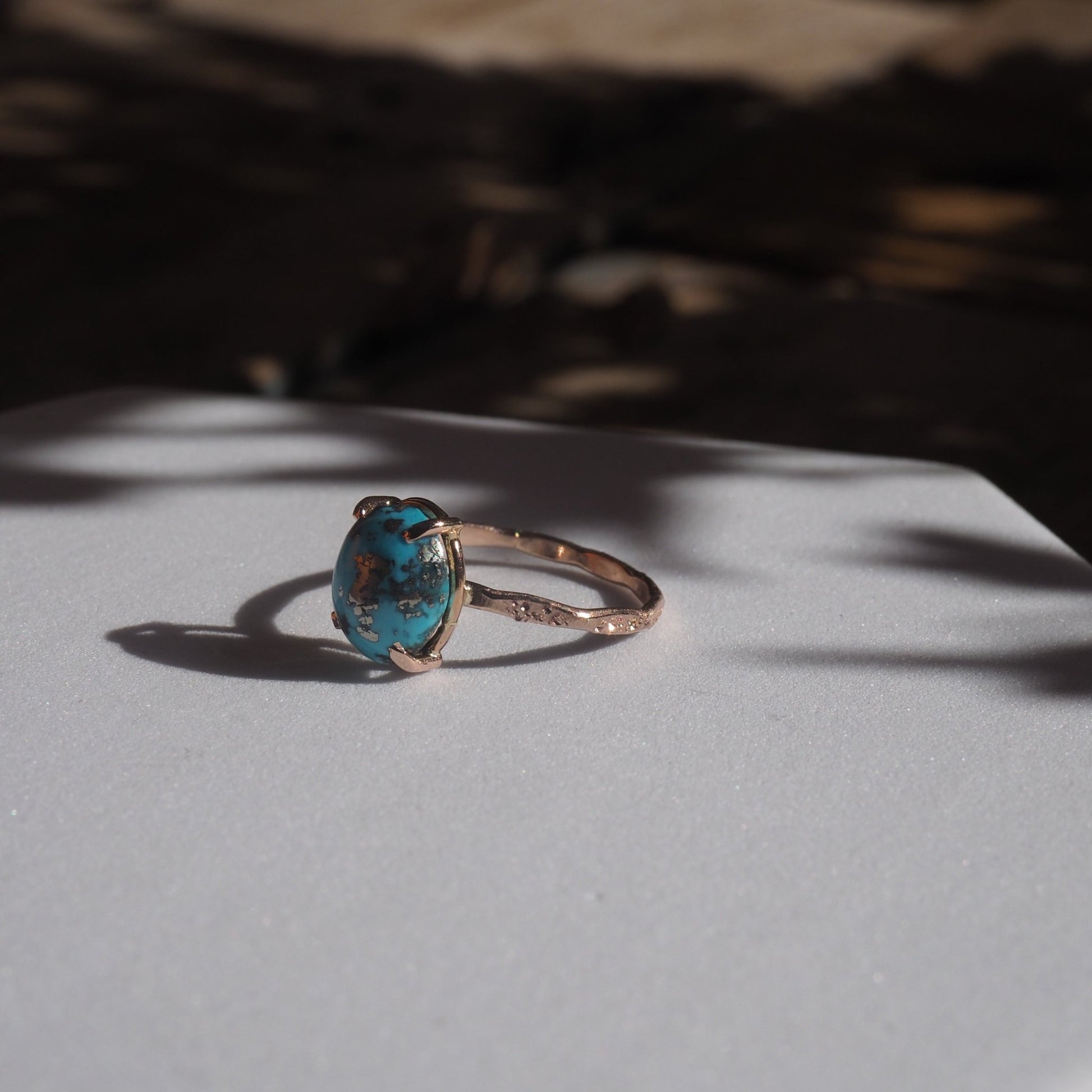 14k Turquoise Star Dust Ring - Mettle by Abby