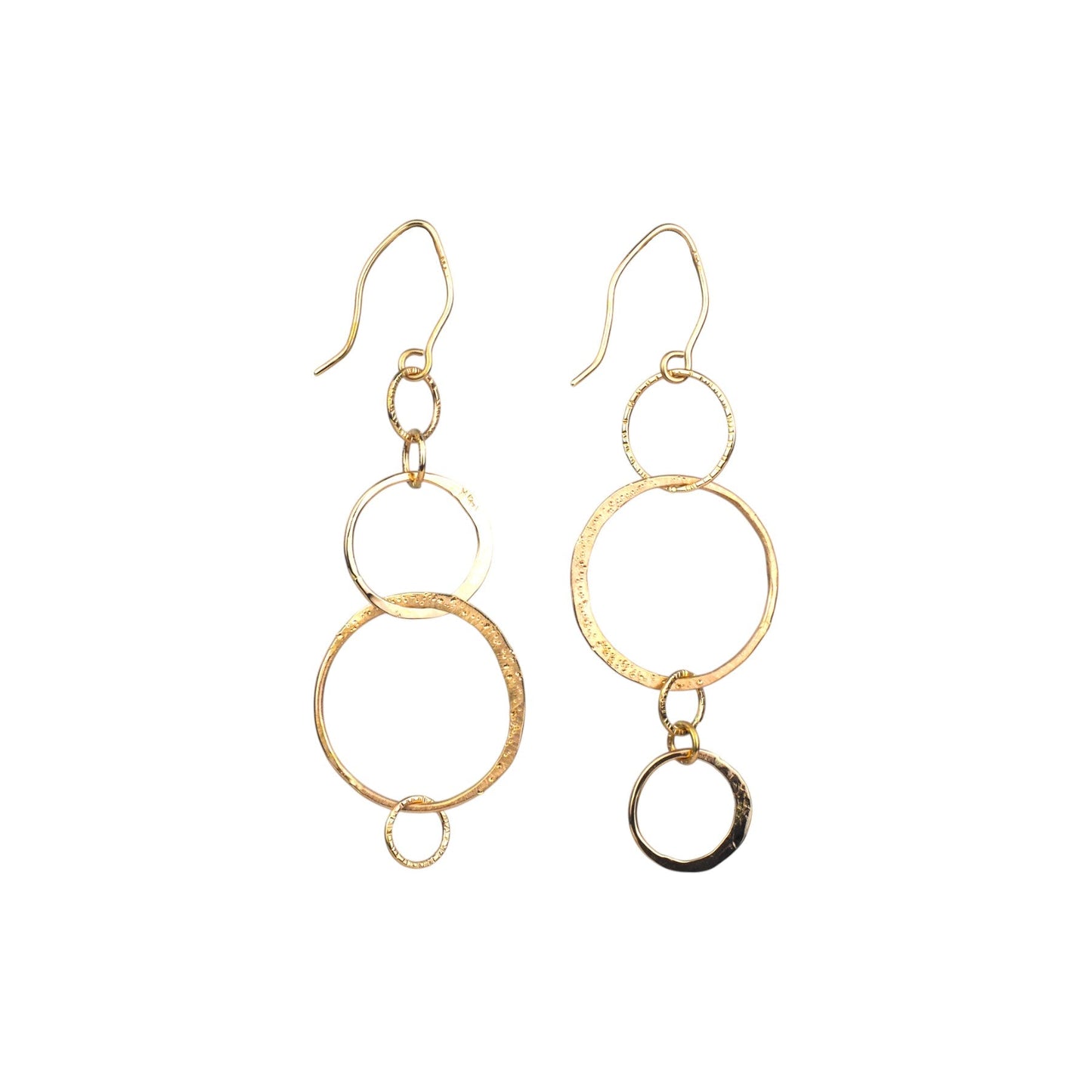 14k Yellow Gold Star Dust Circle Earrings - Mettle by Abby