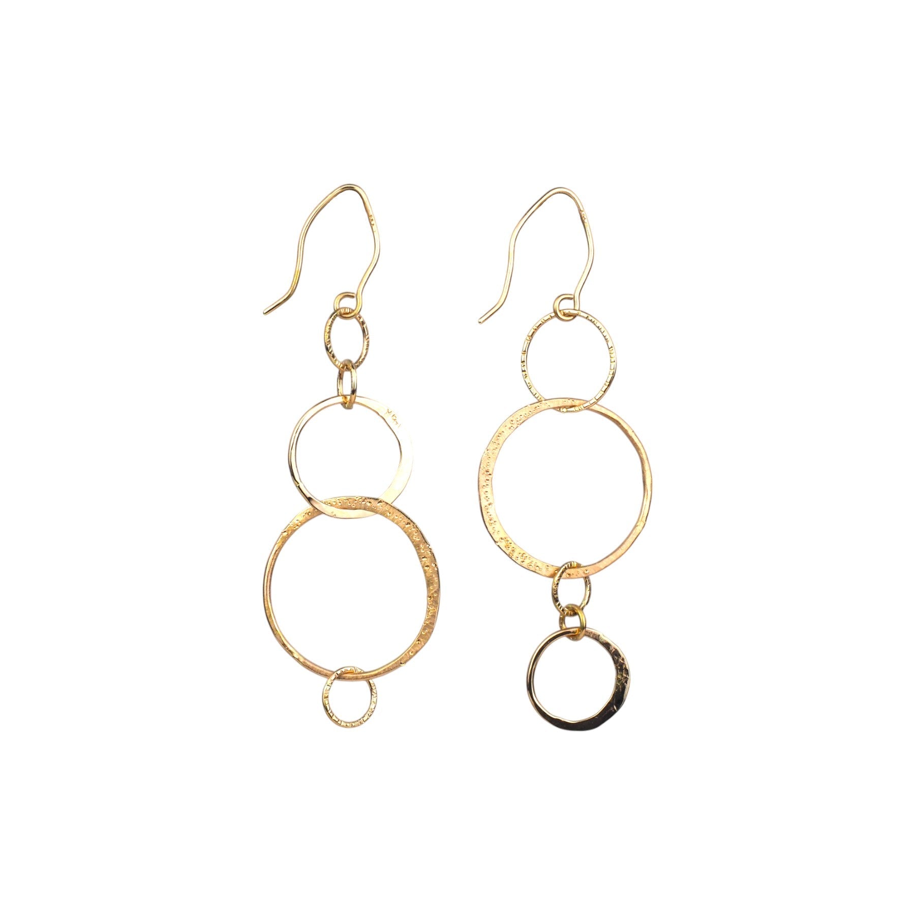 14k Yellow Gold Star Dust Circle Earrings - Mettle by Abby
