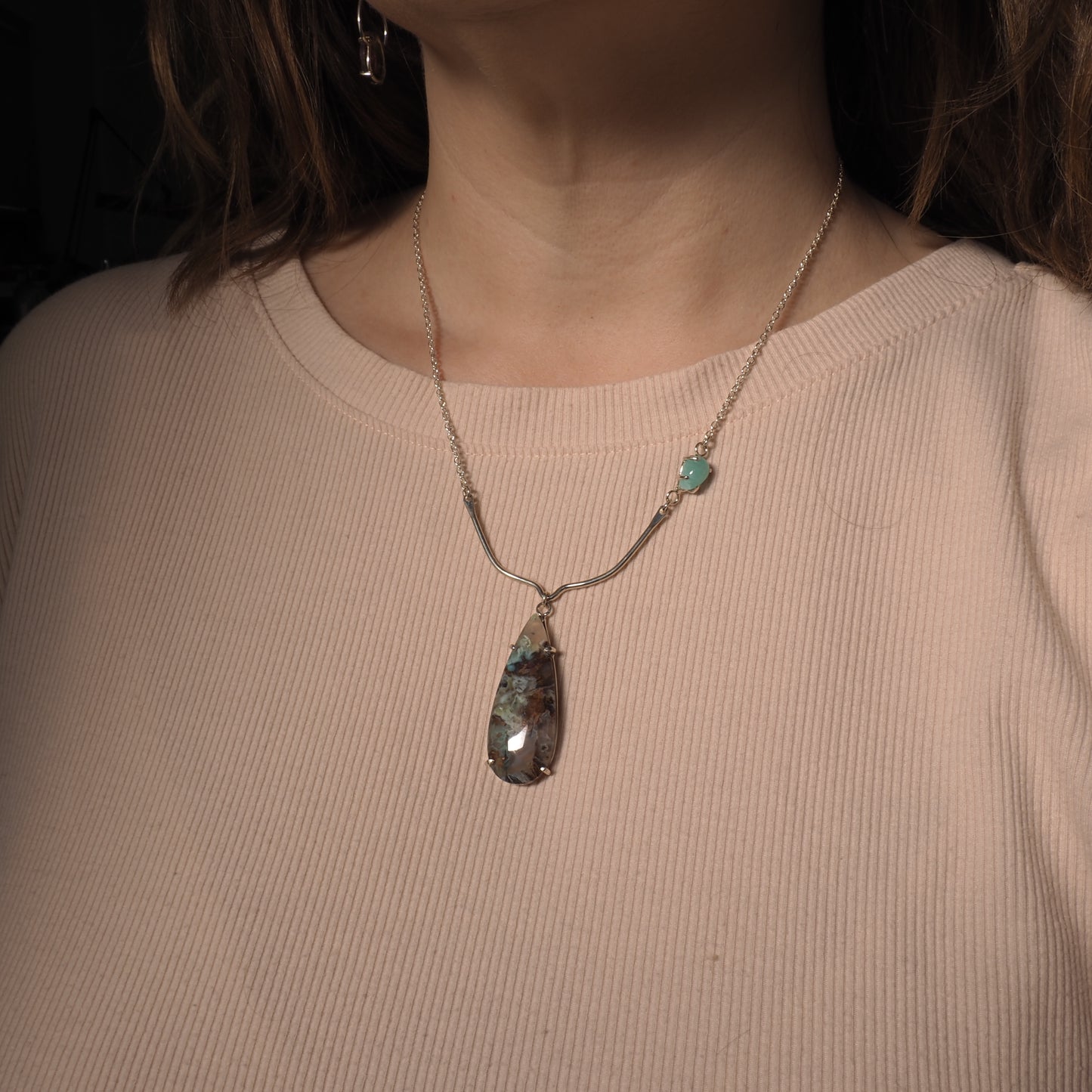 Confetti Chrysocholla and Amazonite Necklace