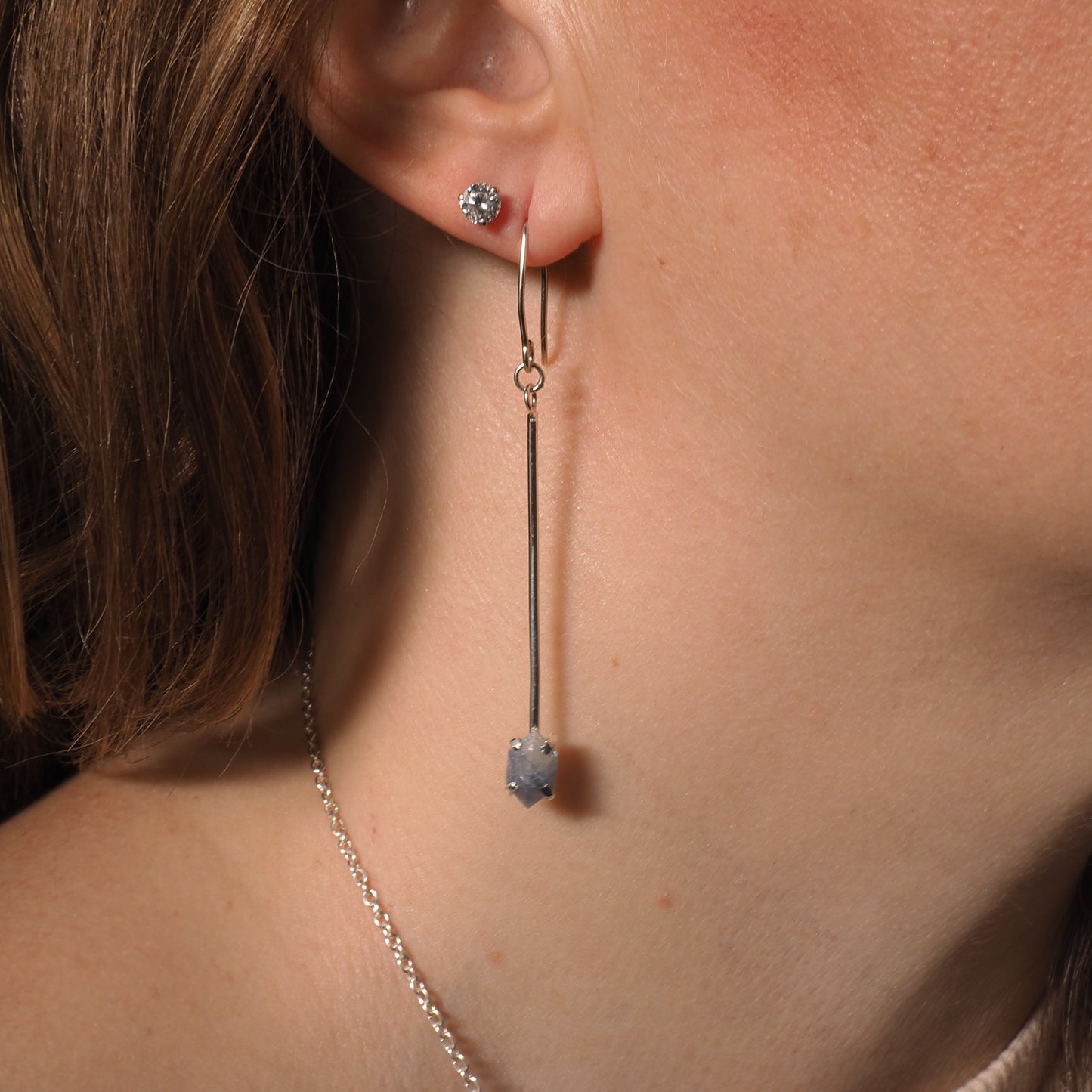 Sky Blue Sapphire Drop Earrings