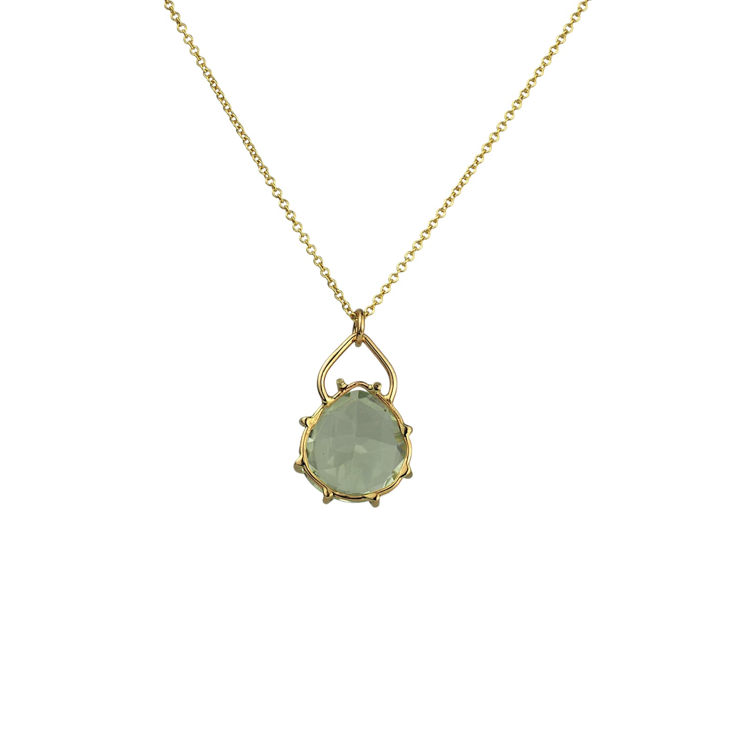 14k Prasiolite Petal Necklace