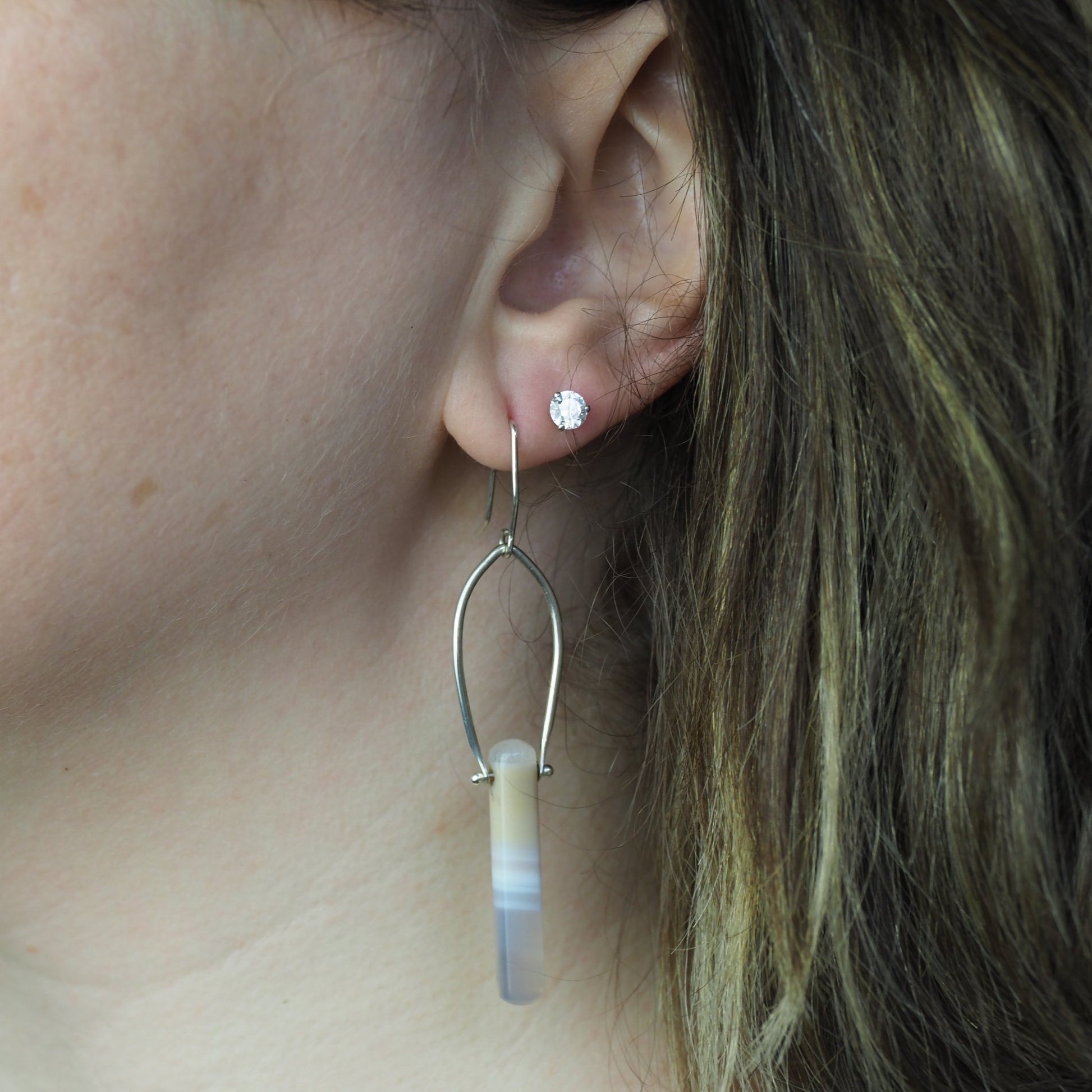 Botswana Agate Earrings - Mettle by Abby