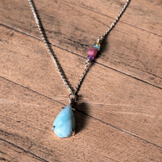 Larimar Drop Necklace - Mettle by Abby