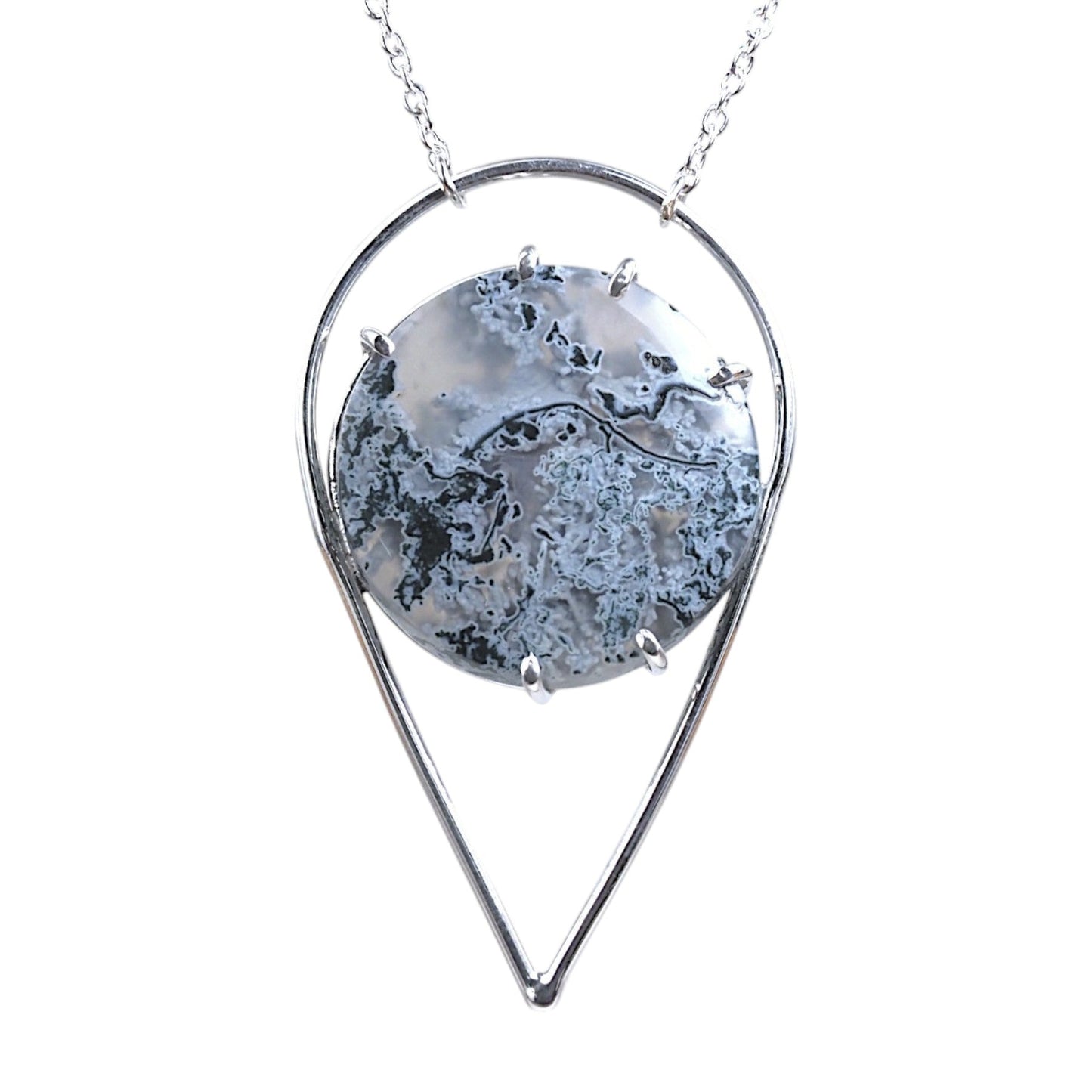 Moss Agate Statement Necklace - Mettle by Abby