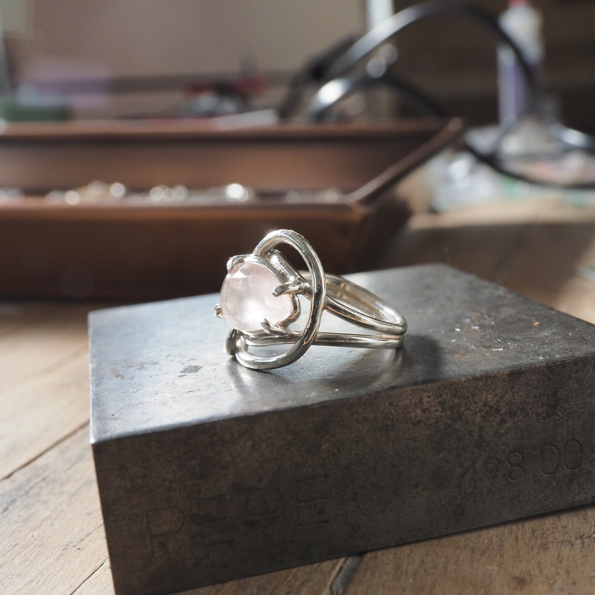 Nestled Rose Quartz Ring - Mettle by Abby