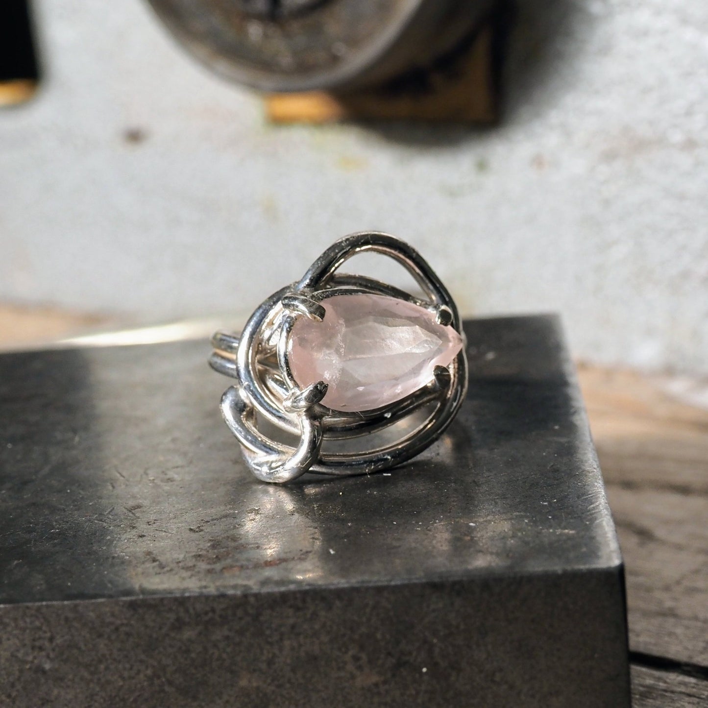 Nestled Rose Quartz Ring - Mettle by Abby