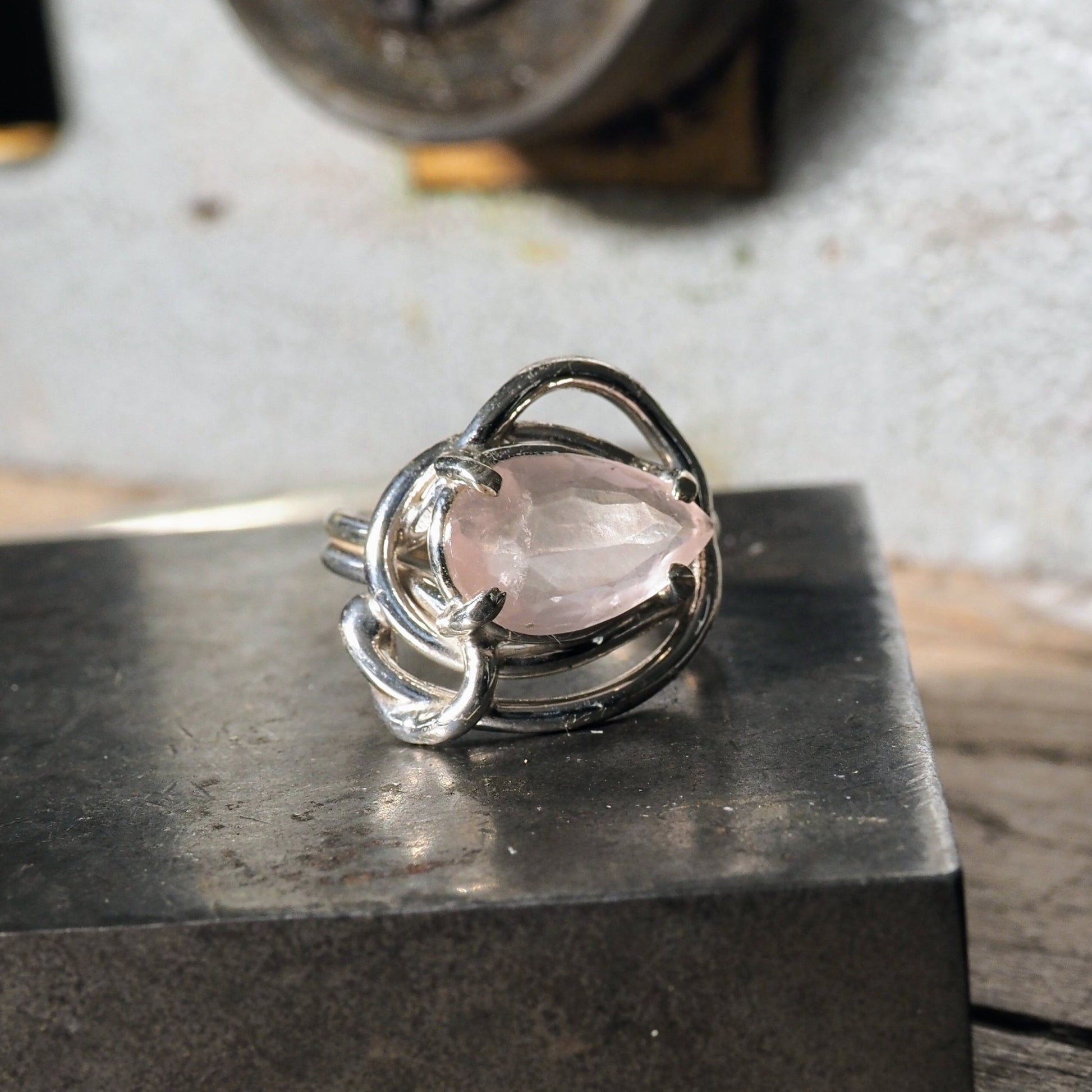 Nestled Rose Quartz Ring - Mettle by Abby