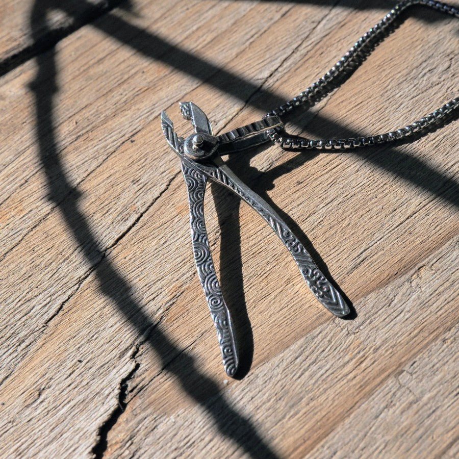 Ornate Plier Pendant in Silver - Mettle by Abby