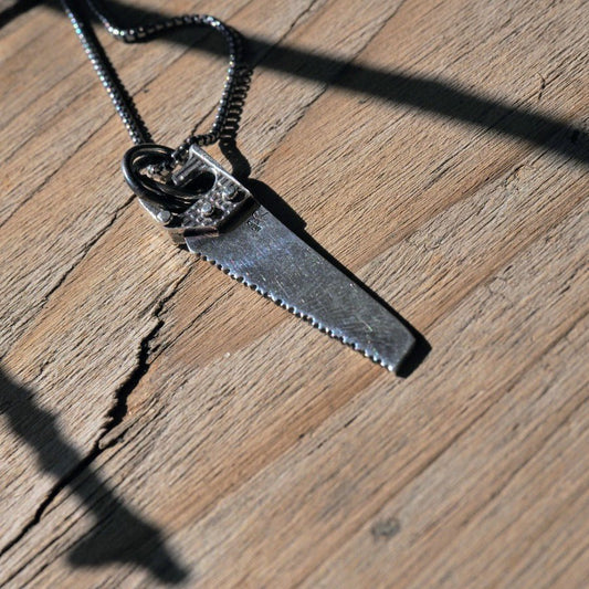 Ornate Silver Handsaw Necklace - Mettle by Abby
