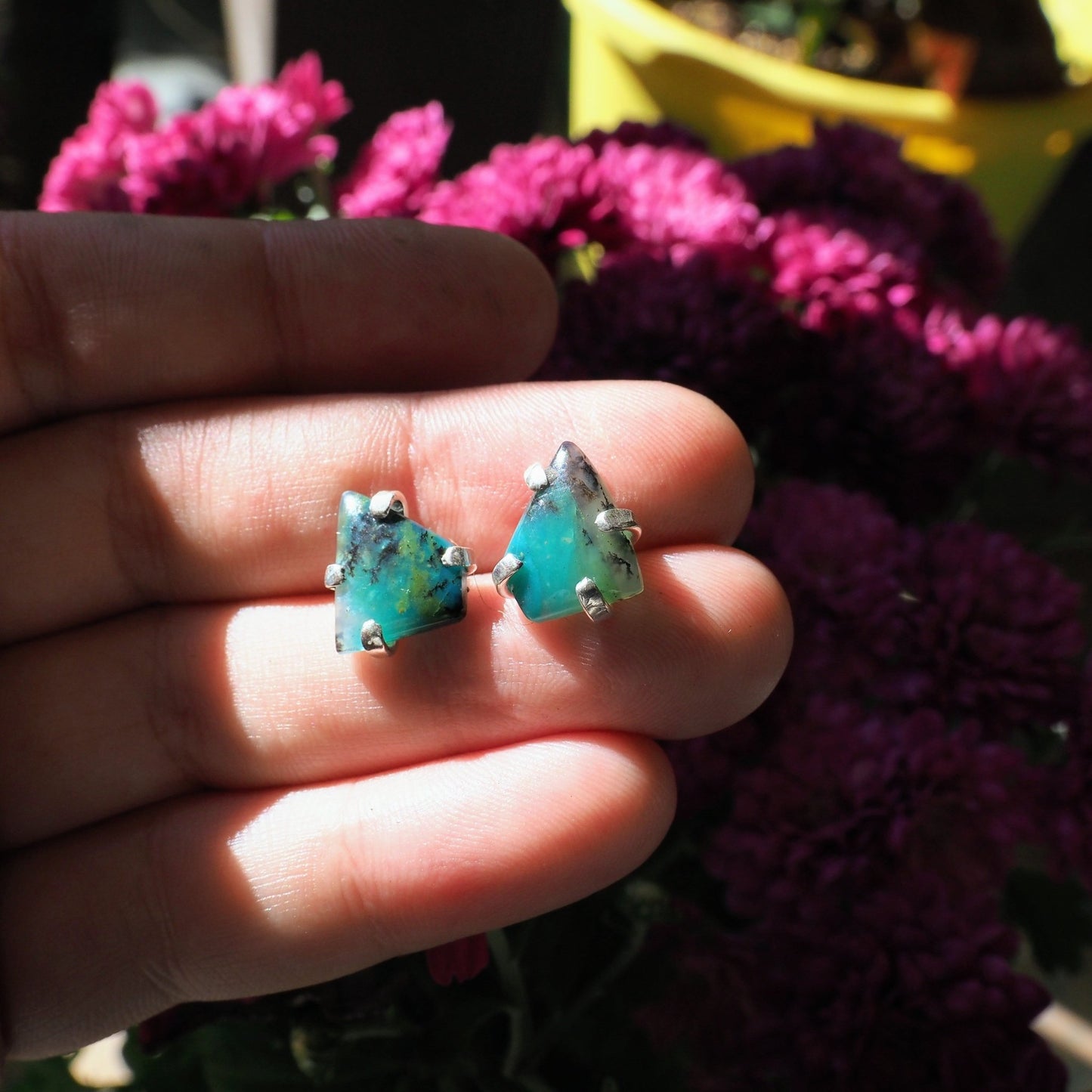 Peruvian Wood Opal Studs - Mettle by Abby