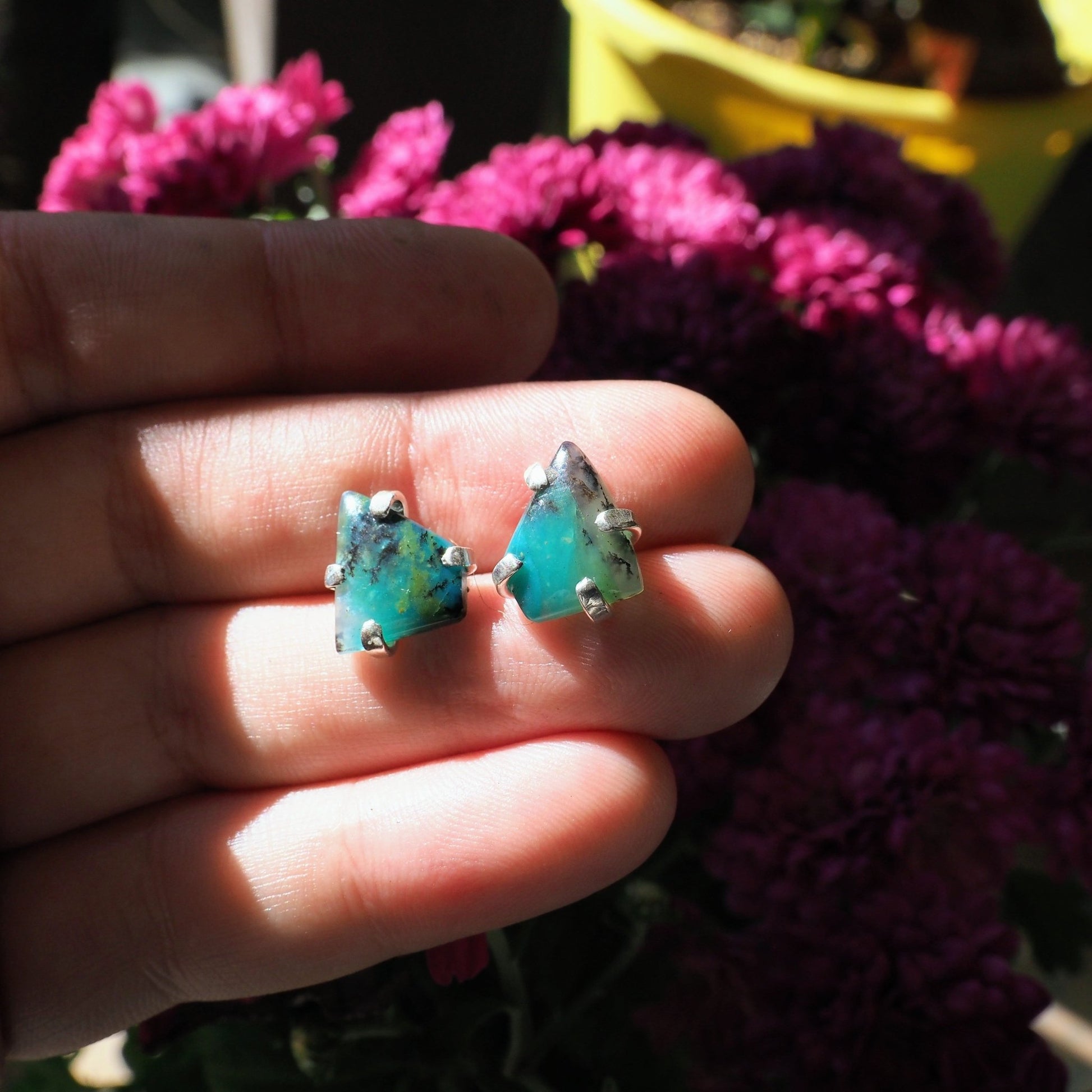 Peruvian Wood Opal Studs - Mettle by Abby