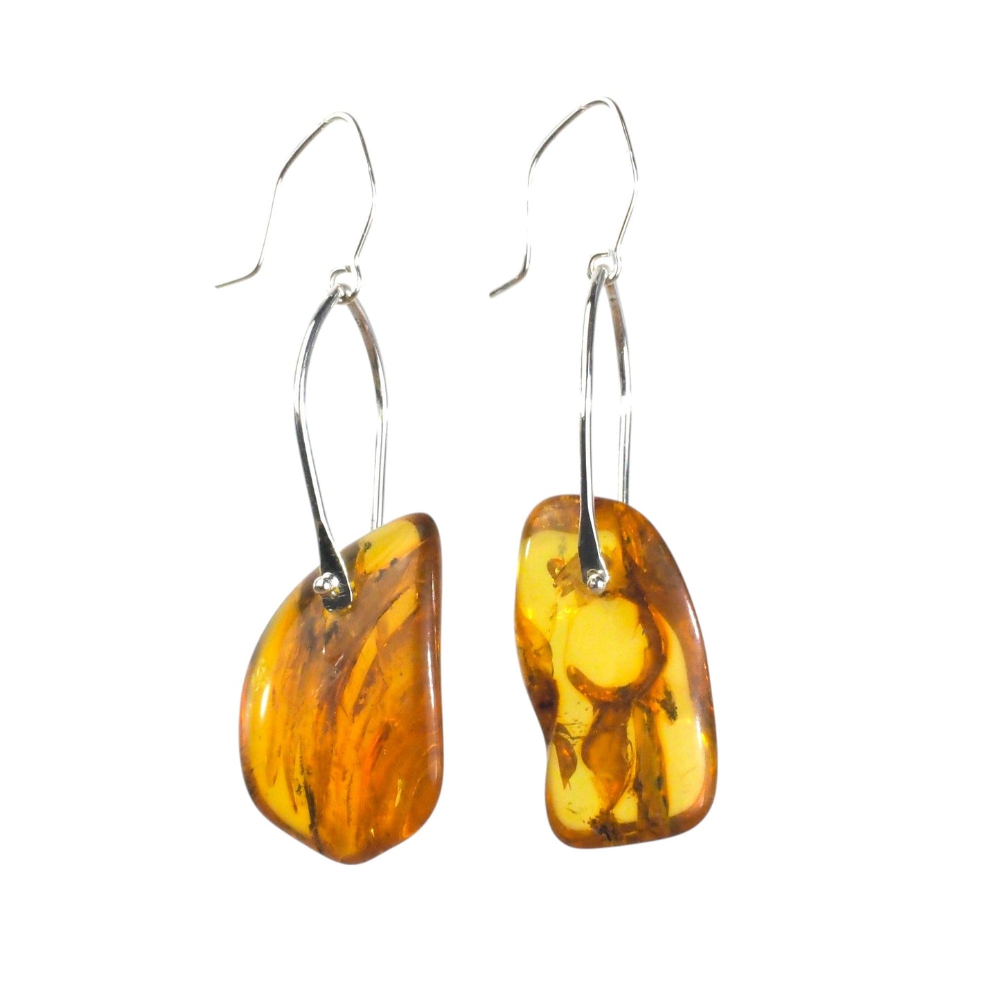 Silver Amber Earrings - Mettle by Abby