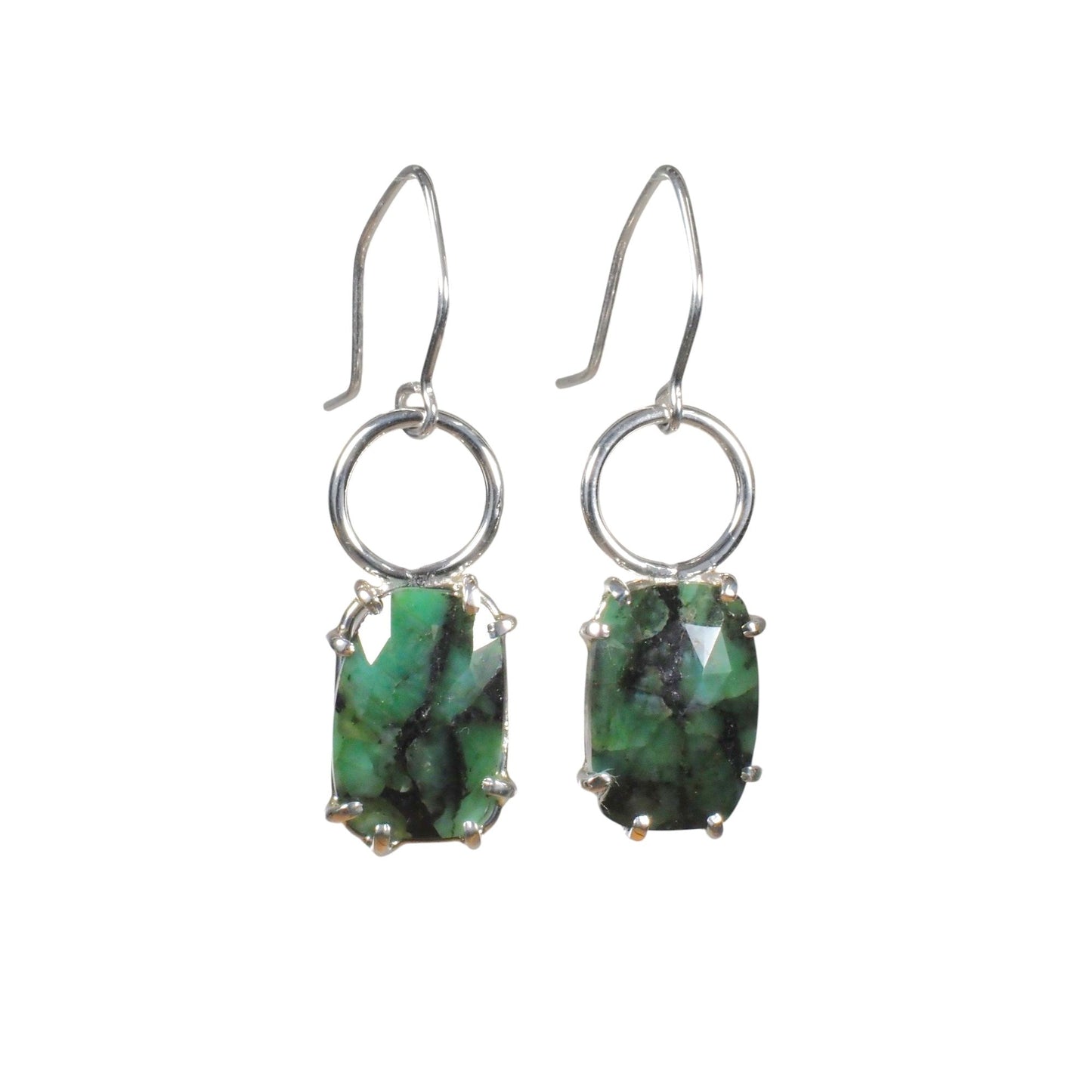 Silver Emerald Earrings - Mettle by Abby