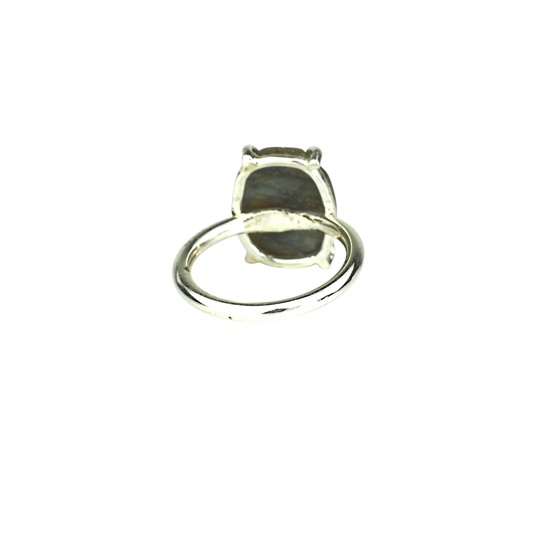 Soft Rectangular Rose Cut Labradorite Ring - Mettle by Abby