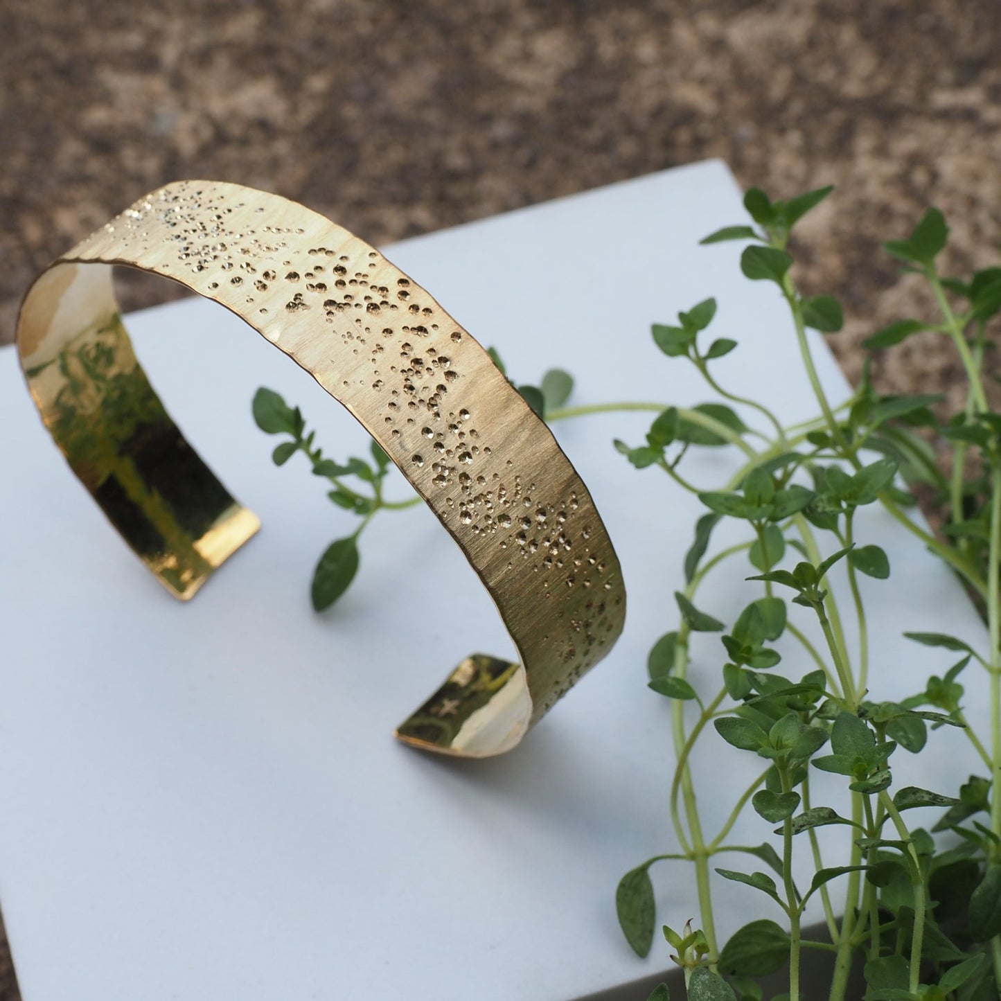 Stardust Cuff Bracelet 14k Yellow Gold - Mettle by Abby